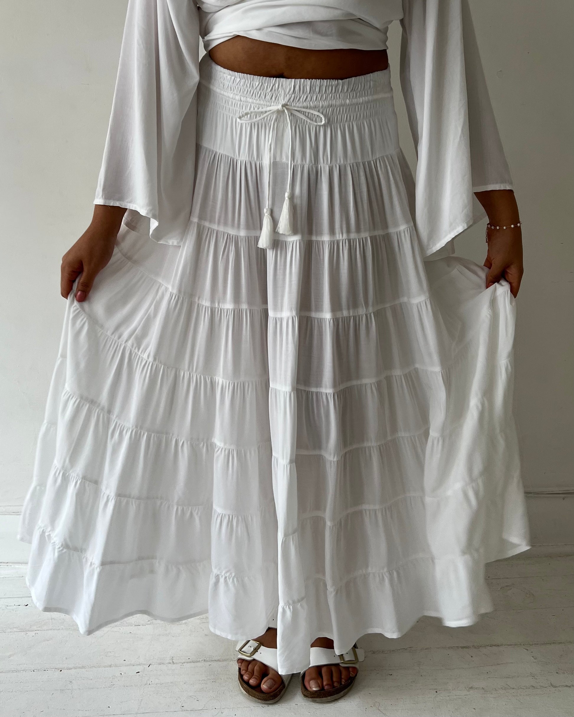PENNY MAXI SKIRT WHITE