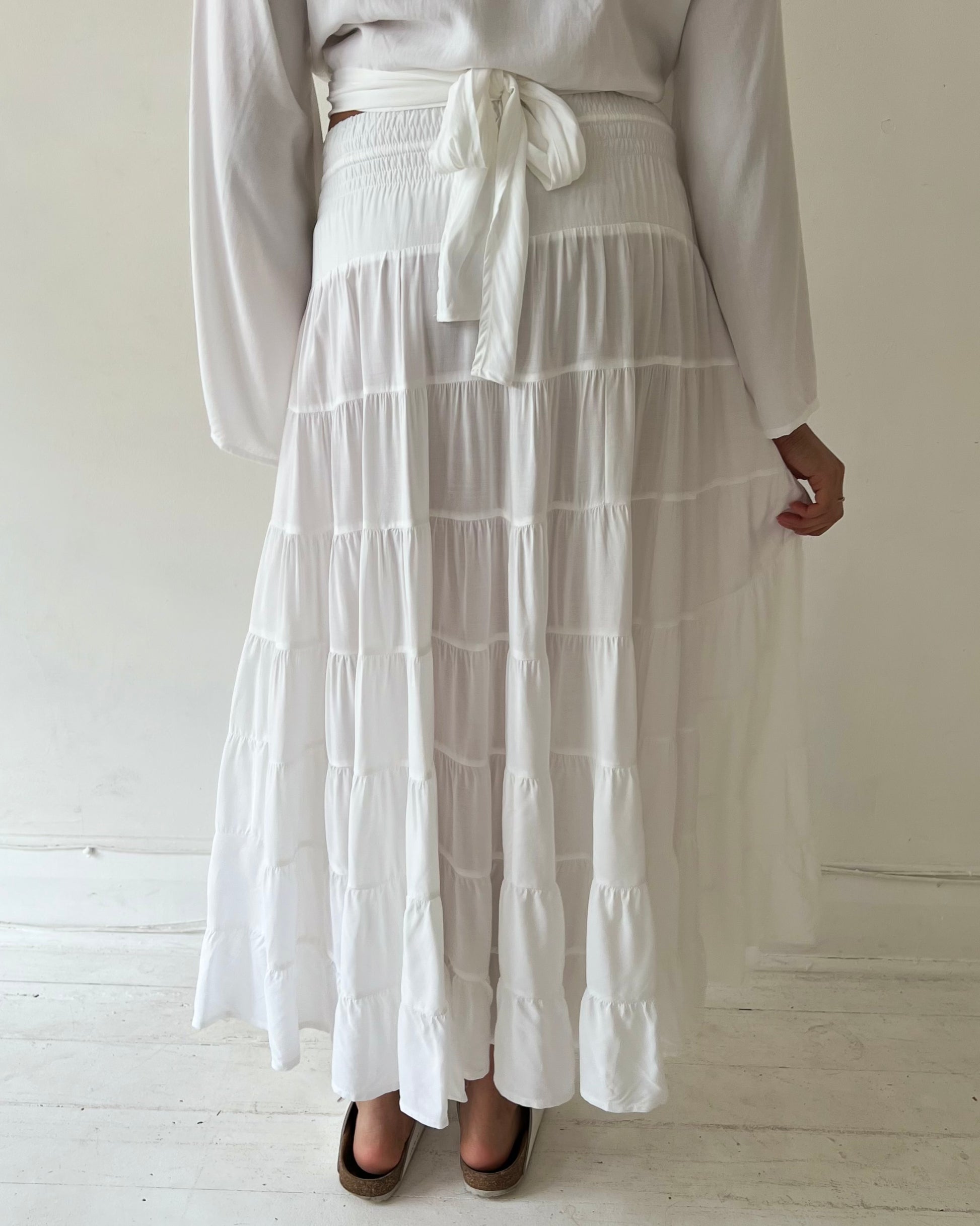 PENNY MAXI SKIRT WHITE