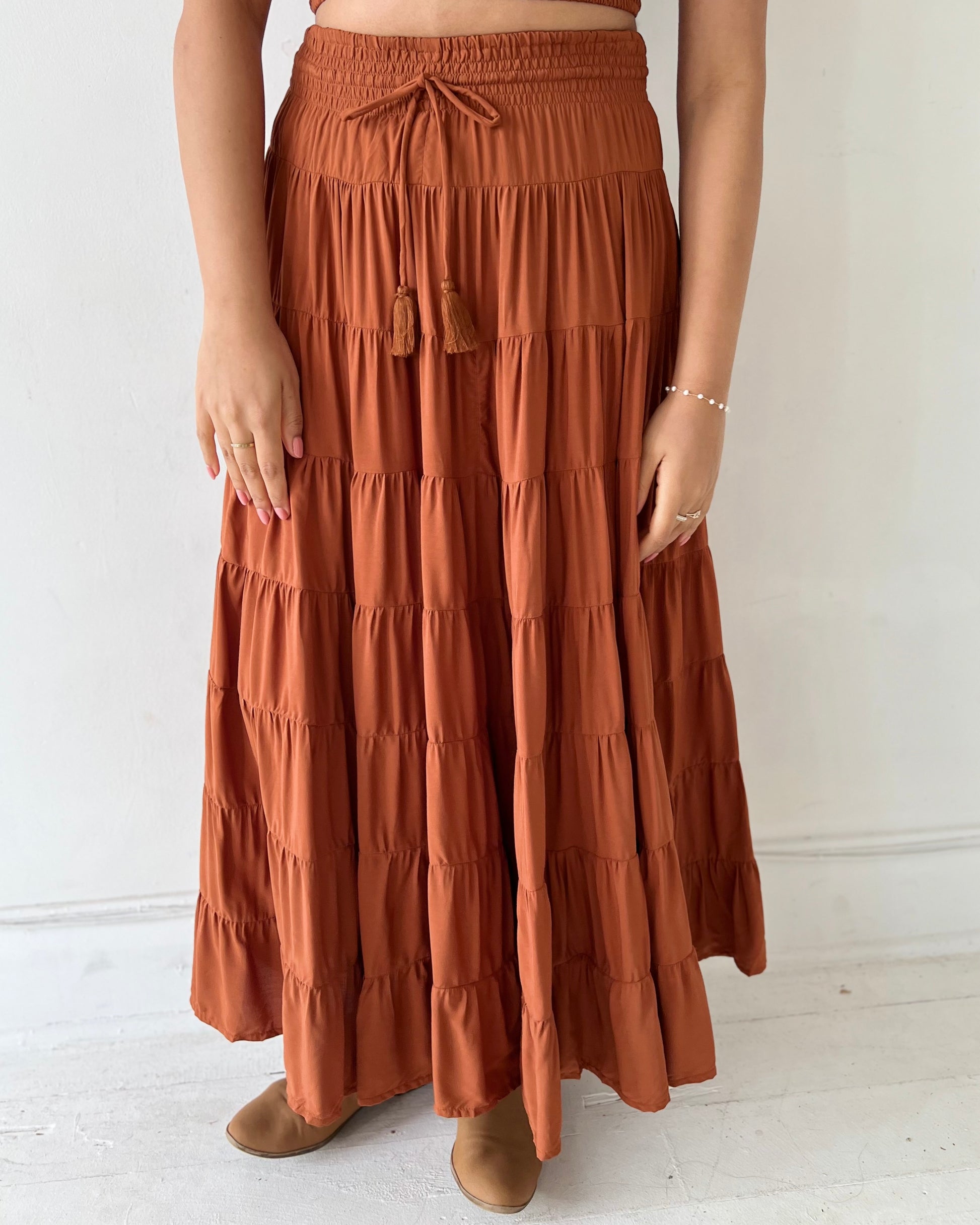 PENNY MAXI SKIRT GINGERBREAD