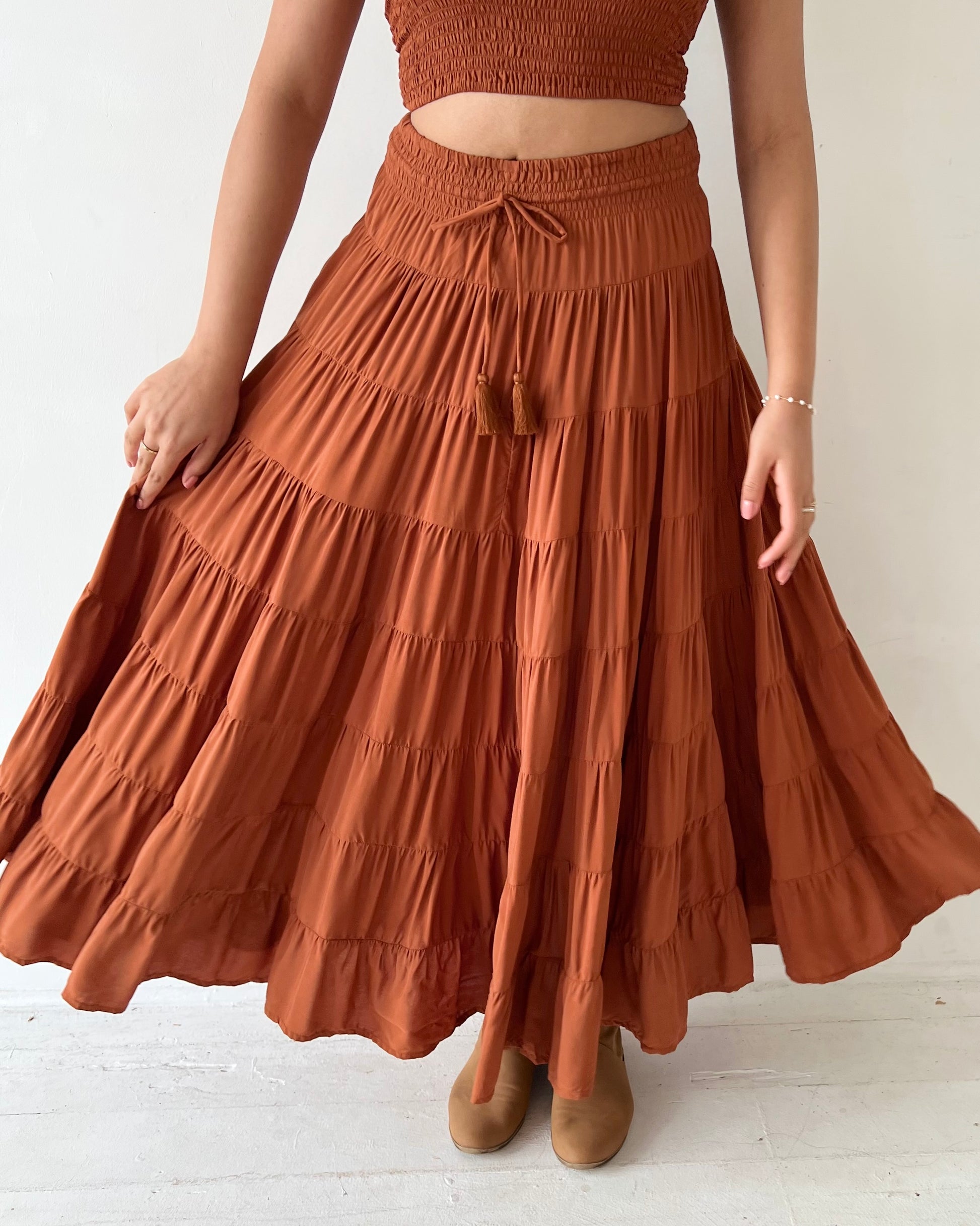 PENNY MAXI SKIRT GINGERBREAD