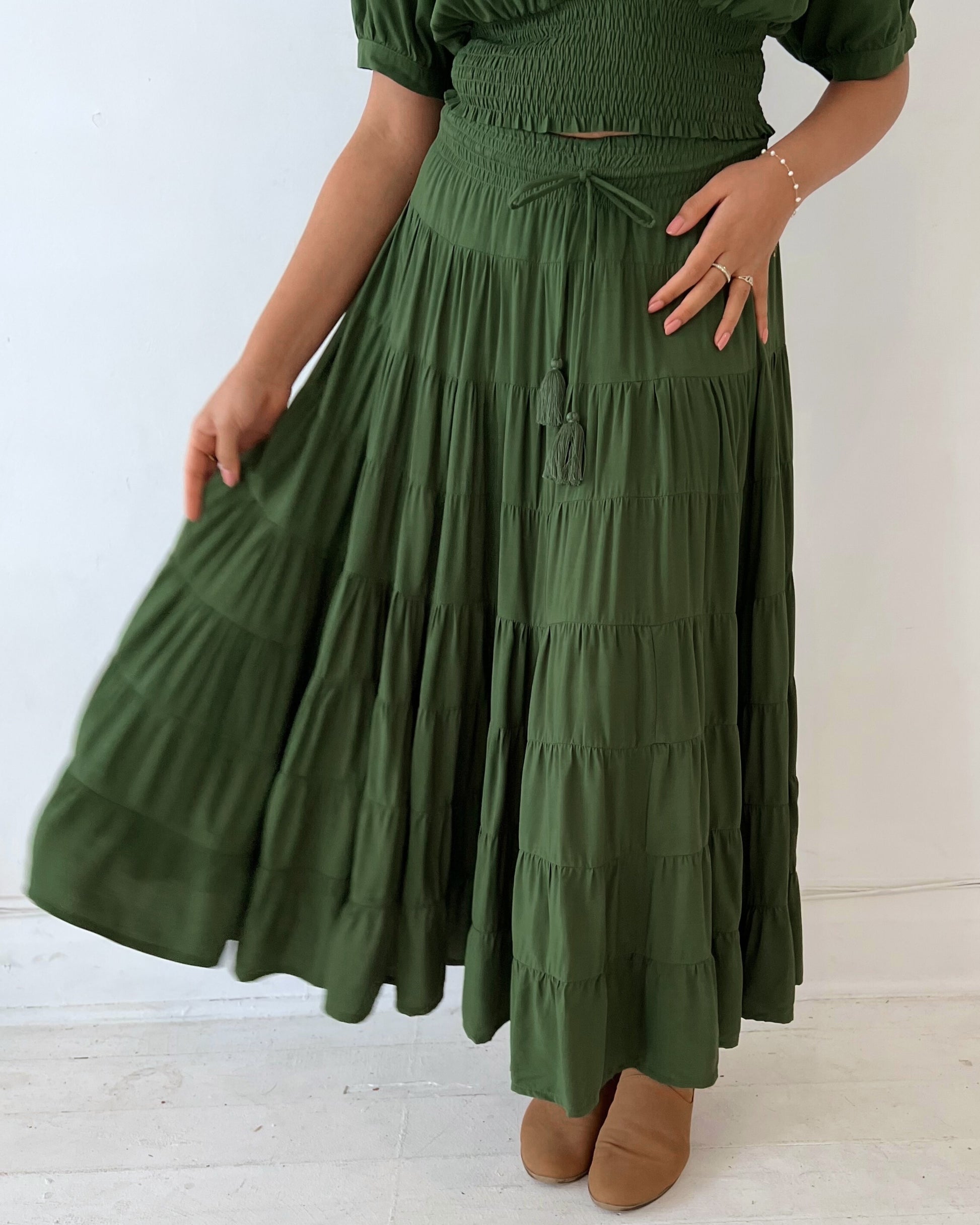 PENNY MAXI SKIRT PINE