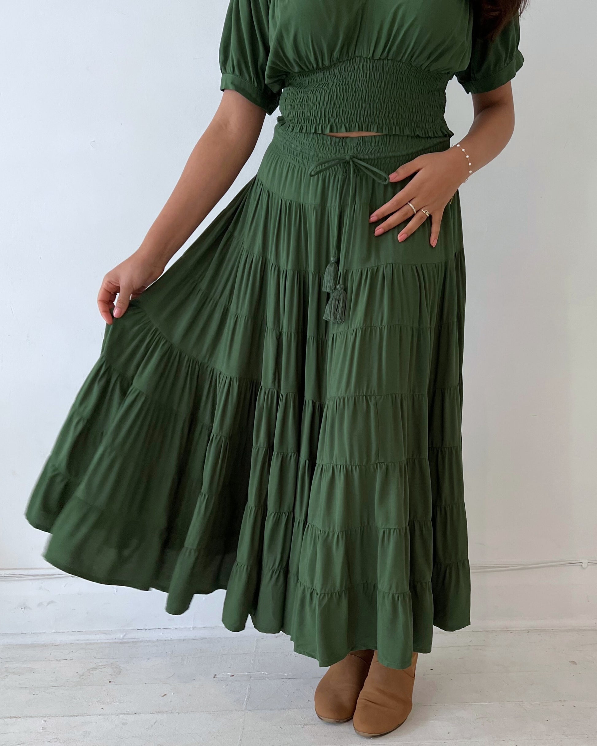 PENNY MAXI SKIRT PINE