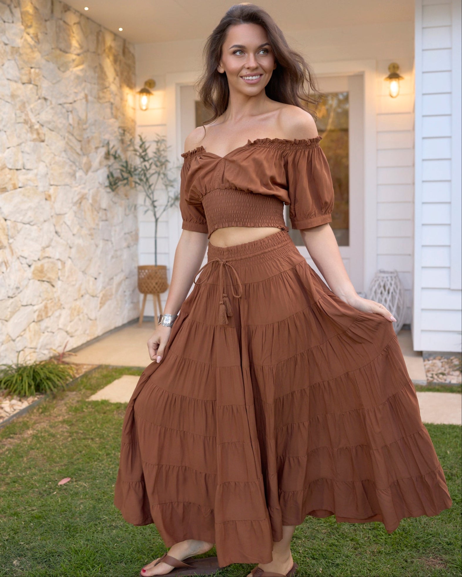 PENNY MAXI SKIRT CHOCOLATE