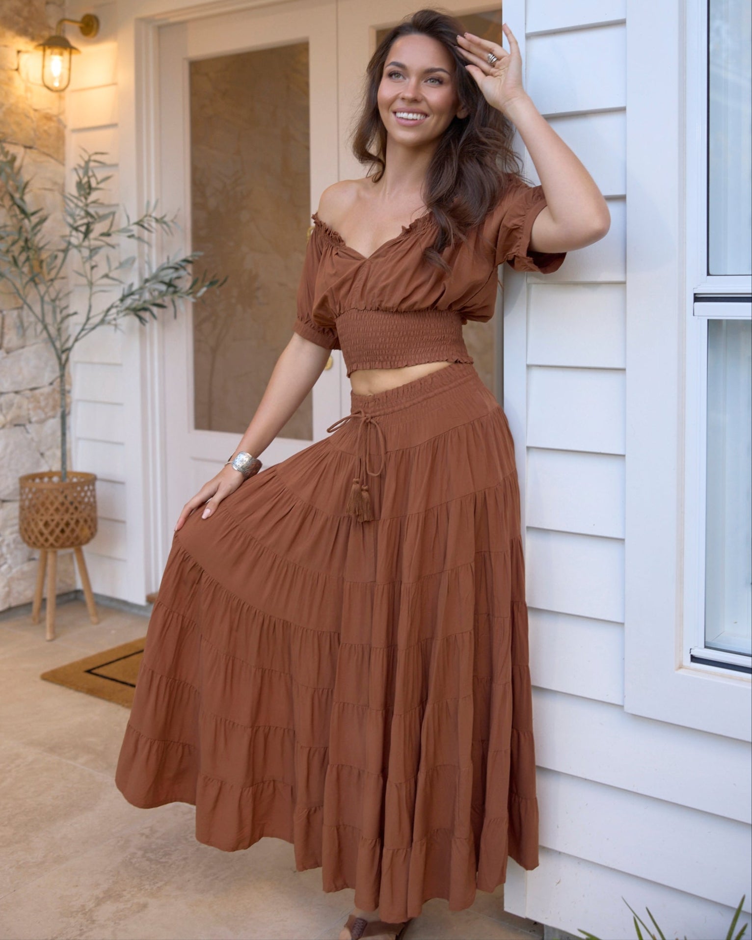 PENNY MAXI SKIRT CHOCOLATE