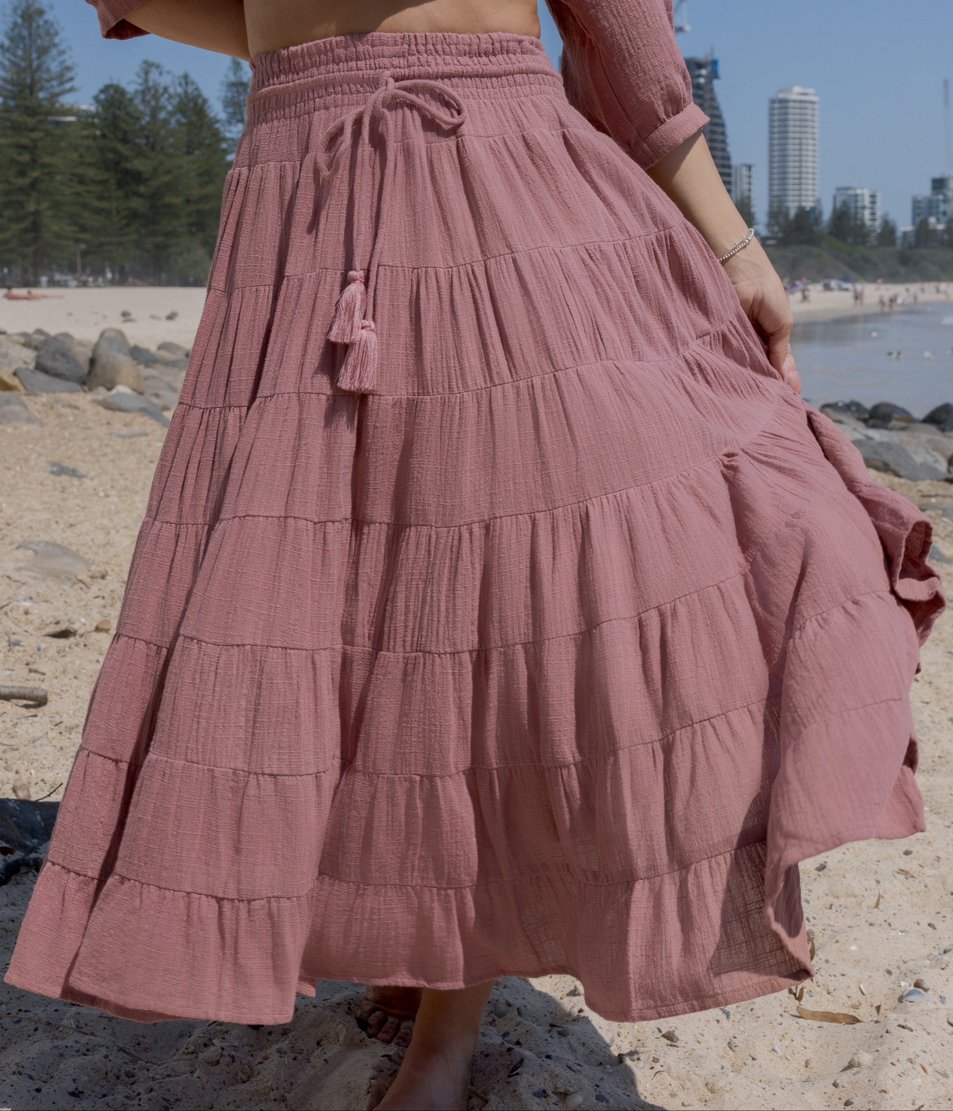 CASSIE MAXI SKIRT DUSTY PINK
