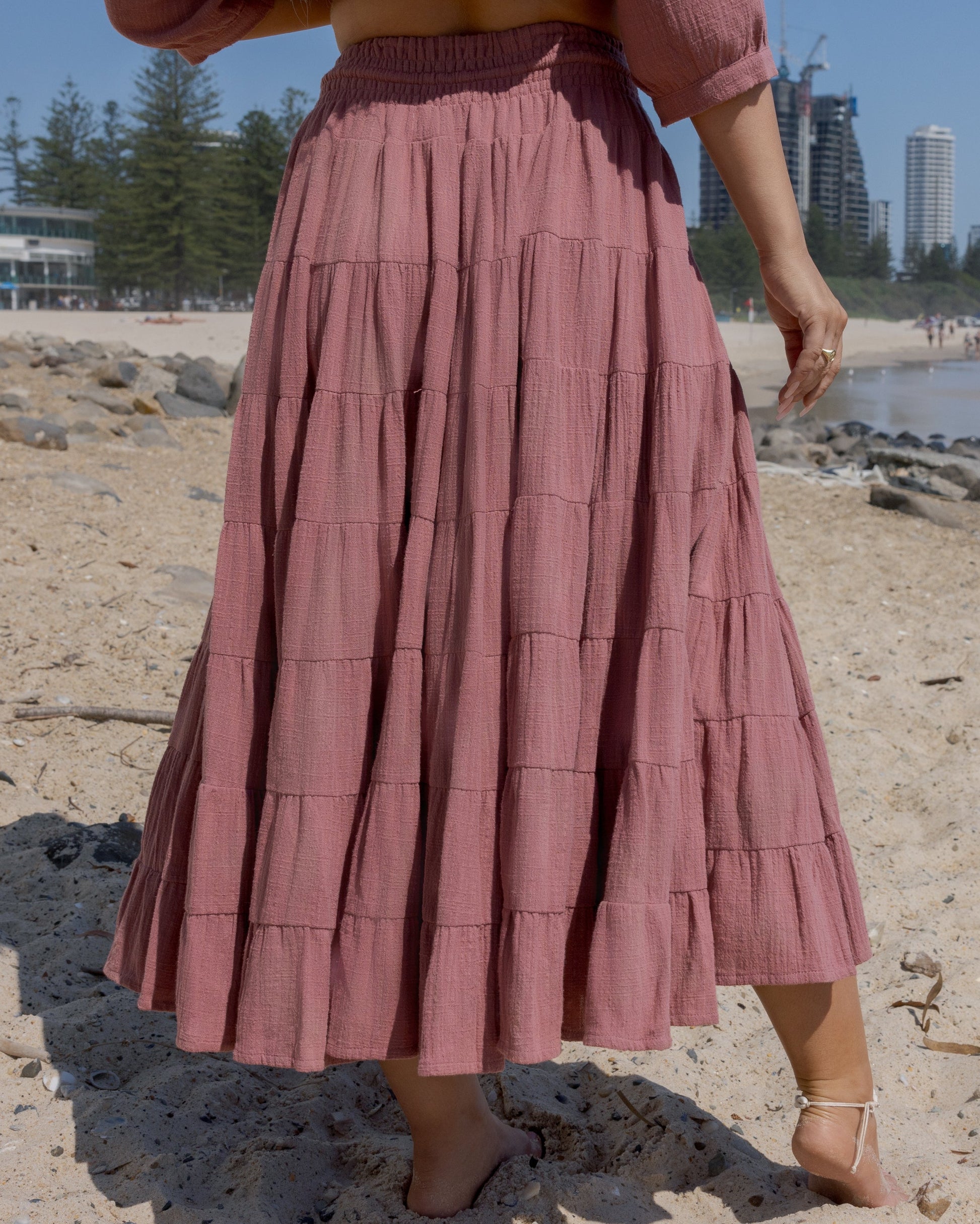 CASSIE MAXI SKIRT DUSTY PINK