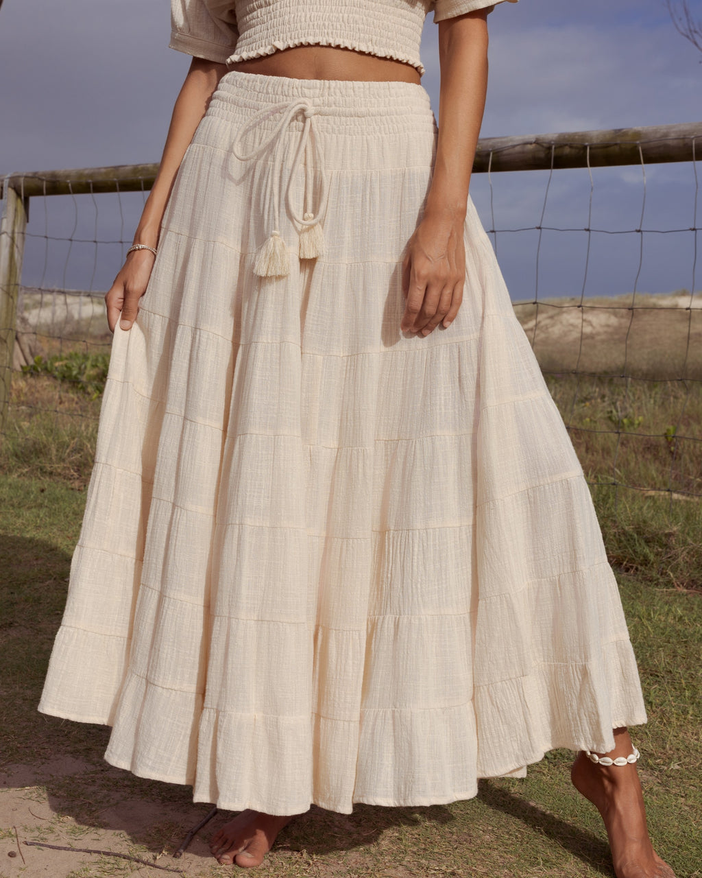 CASSIE MAXI SKIRT VINTAGE CREAM