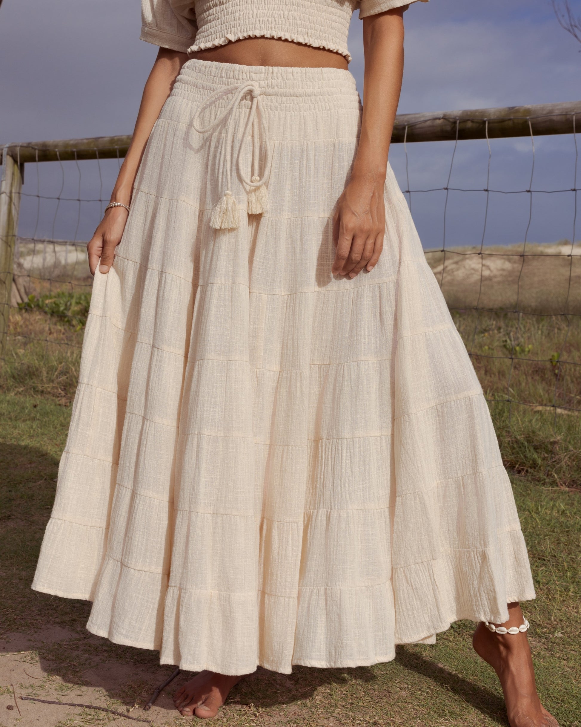 CASSIE MAXI SKIRT VINTAGE CREAM