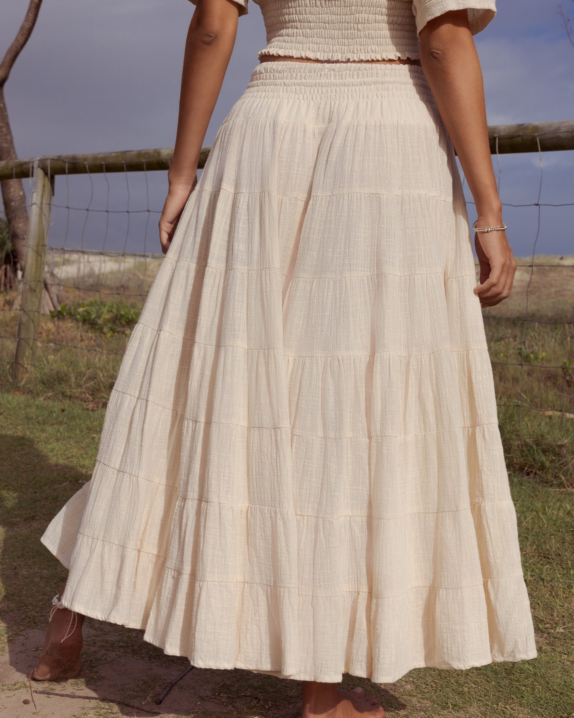 CASSIE MAXI SKIRT VINTAGE CREAM