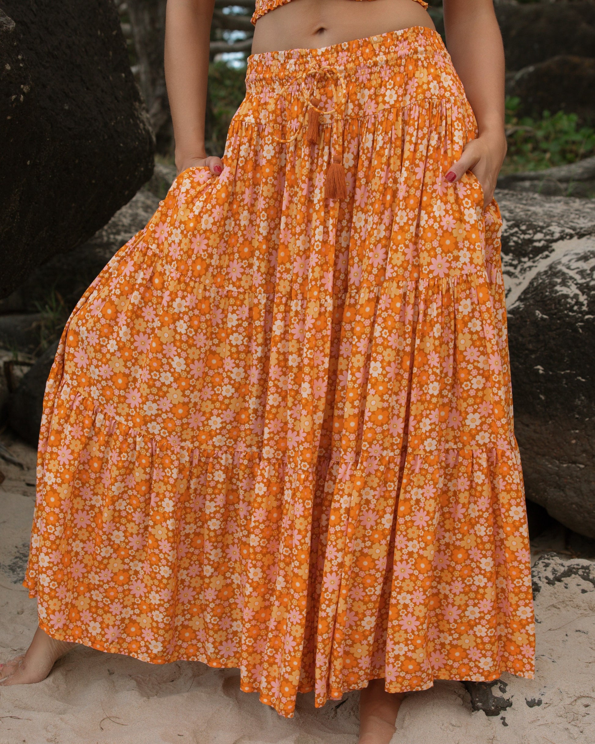 OAKLEY MAXI SKIRT MANGO TANGO