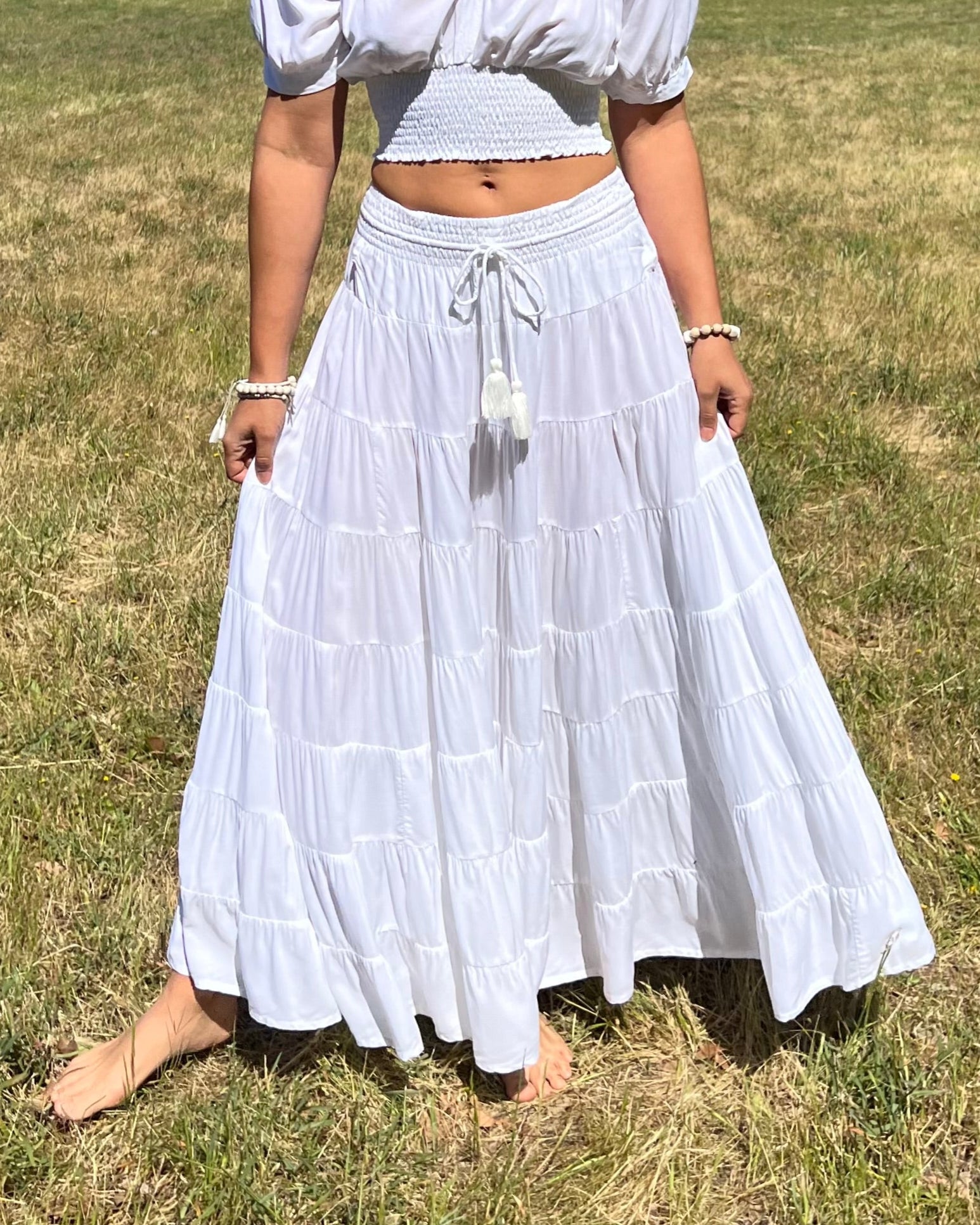 PENNY MAXI SKIRT WHITE