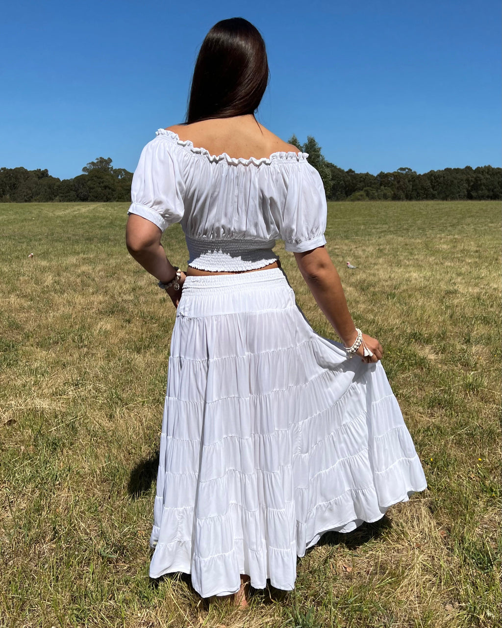 PENNY MAXI SKIRT WHITE