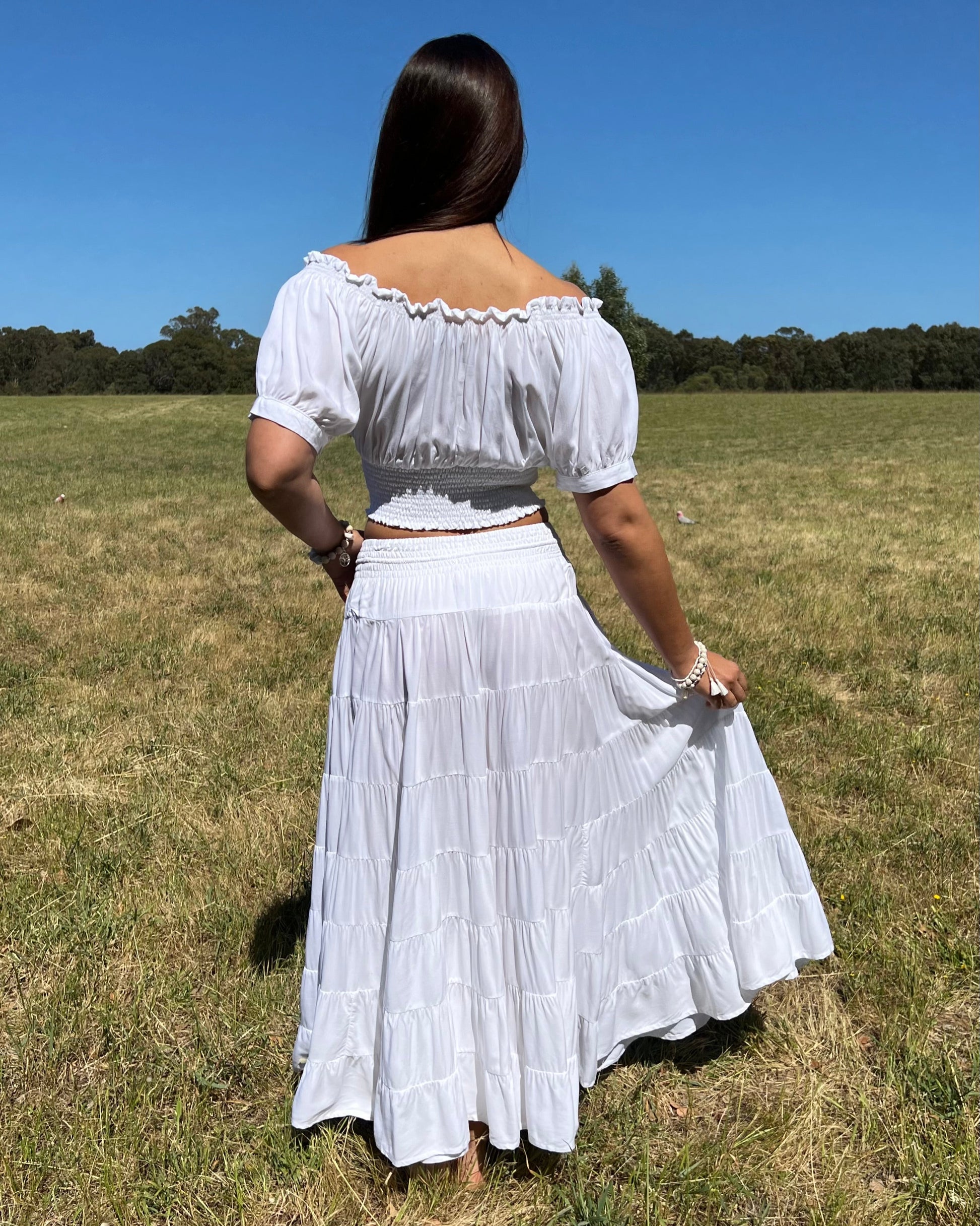 PENNY MAXI SKIRT WHITE