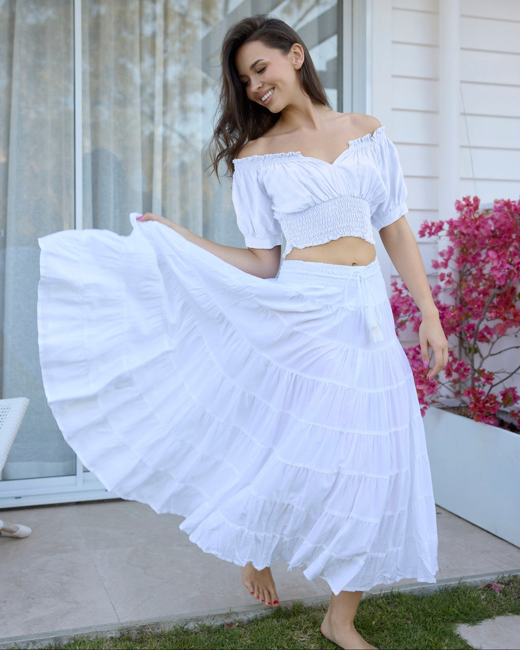 PENNY MAXI SKIRT WHITE