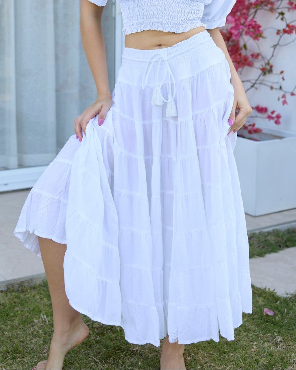 PENNY MAXI SKIRT WHITE