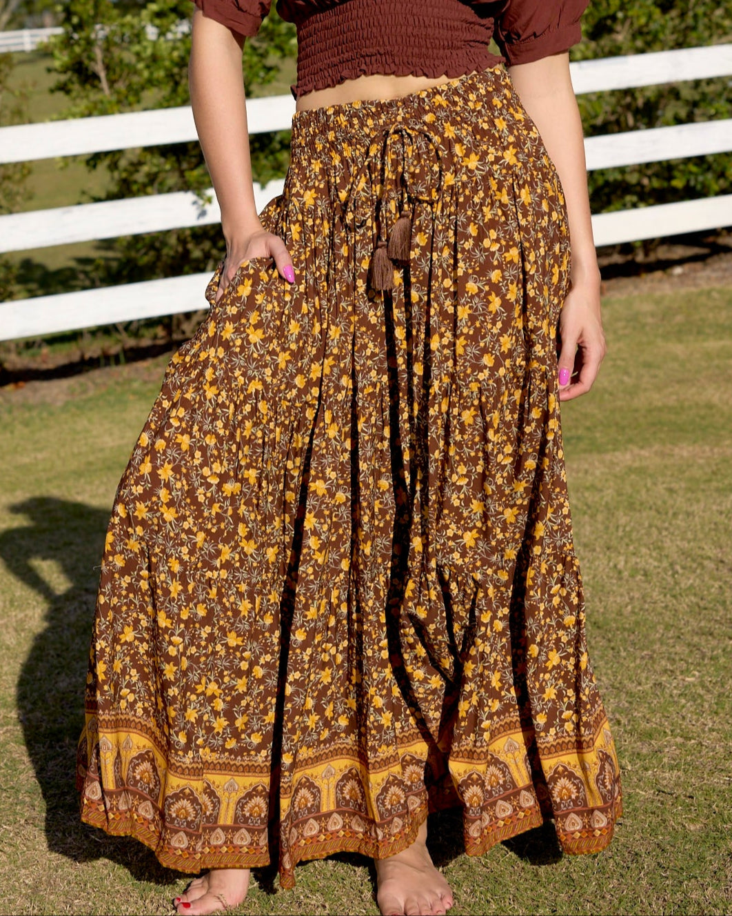 OAKLEY MAXI SKIRT MARMALADE SKIES