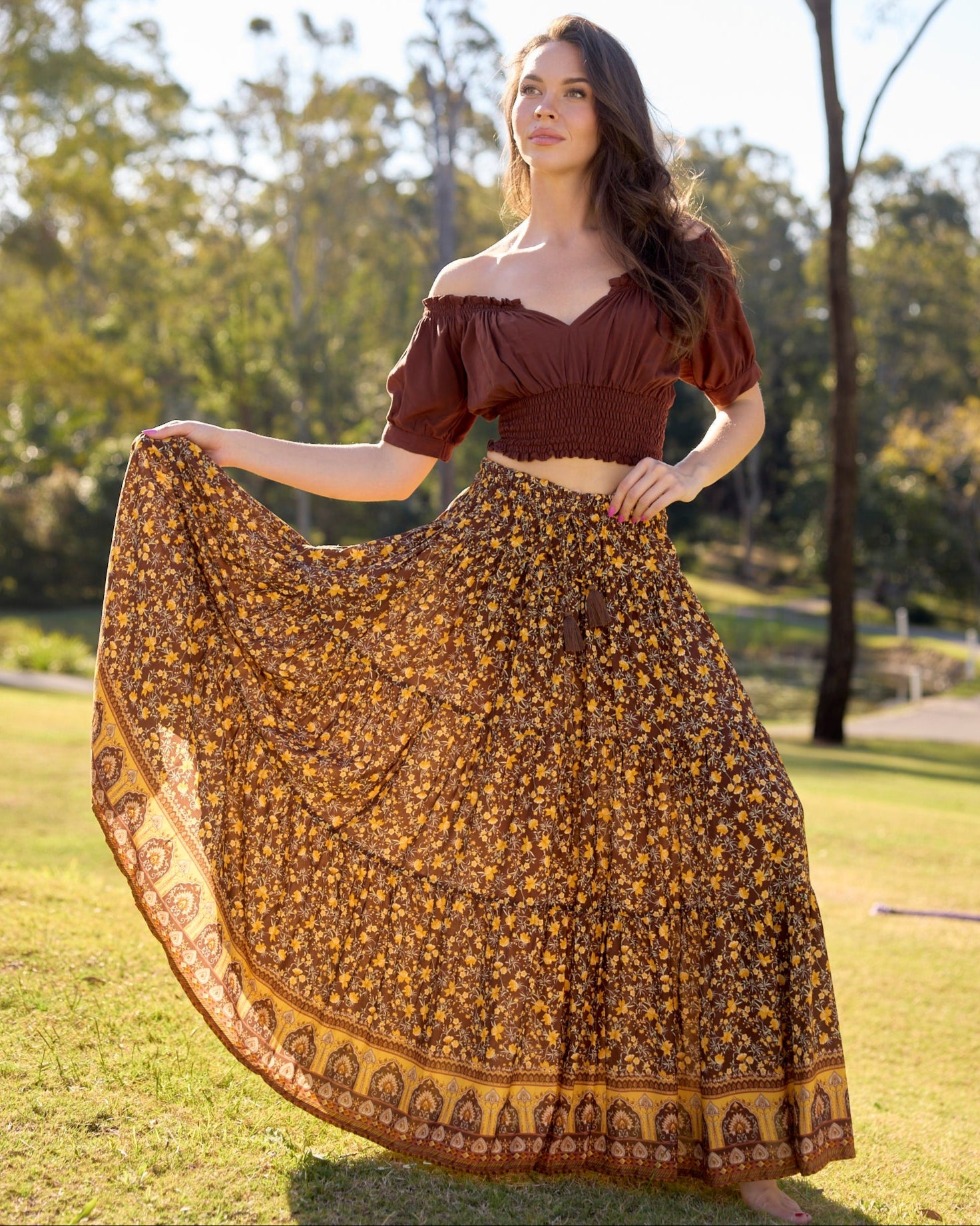 OAKLEY MAXI SKIRT MARMALADE SKIES