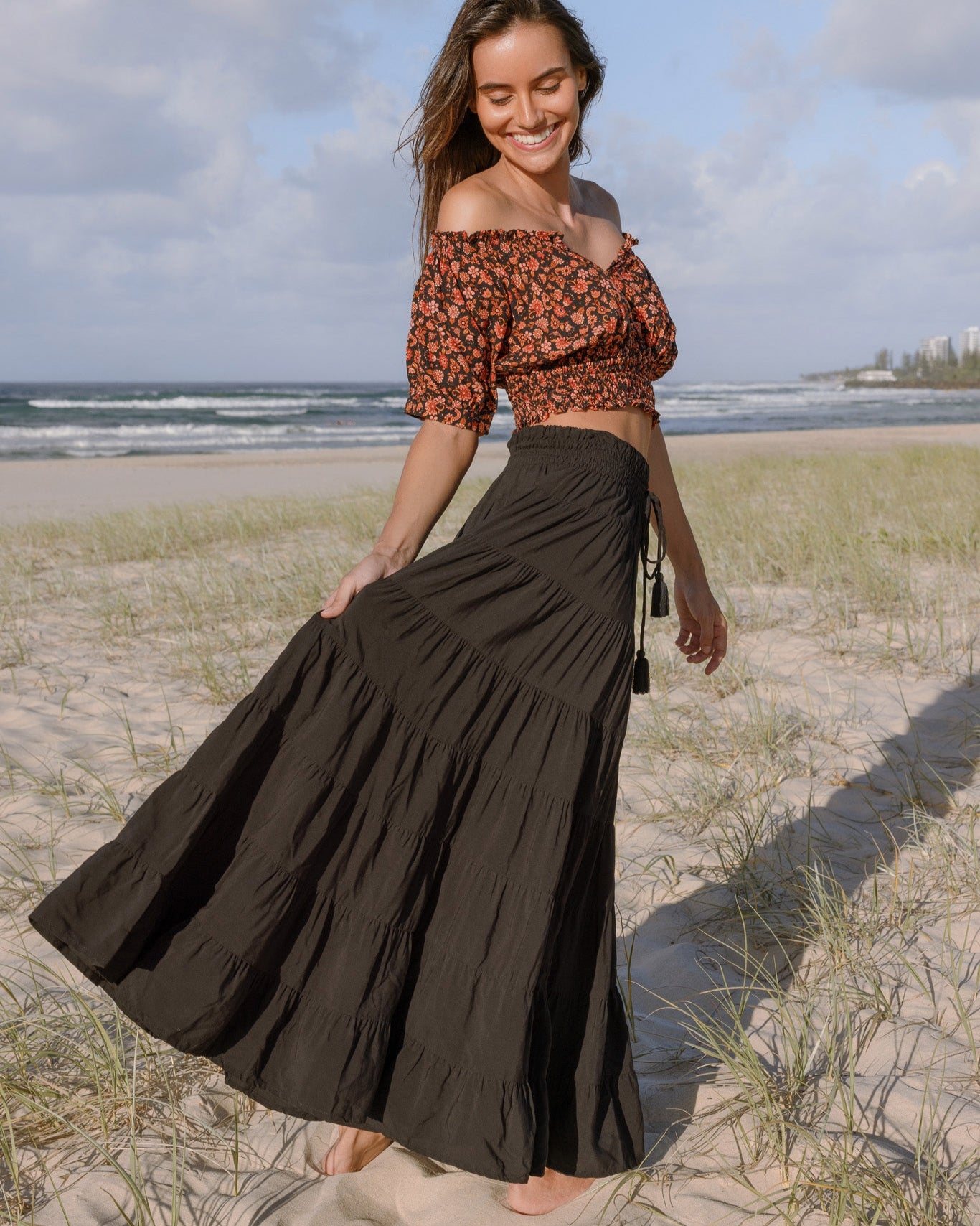 PENNY MAXI SKIRT BLACK