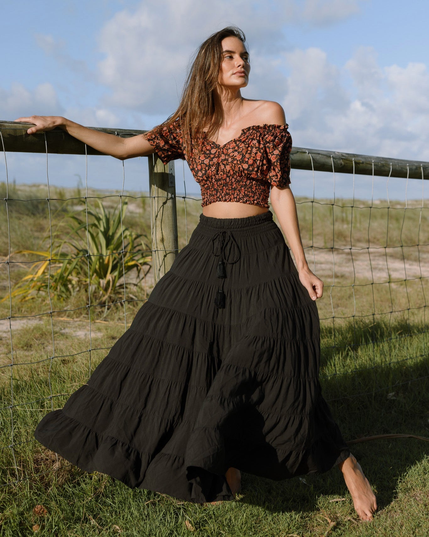 PENNY MAXI SKIRT BLACK