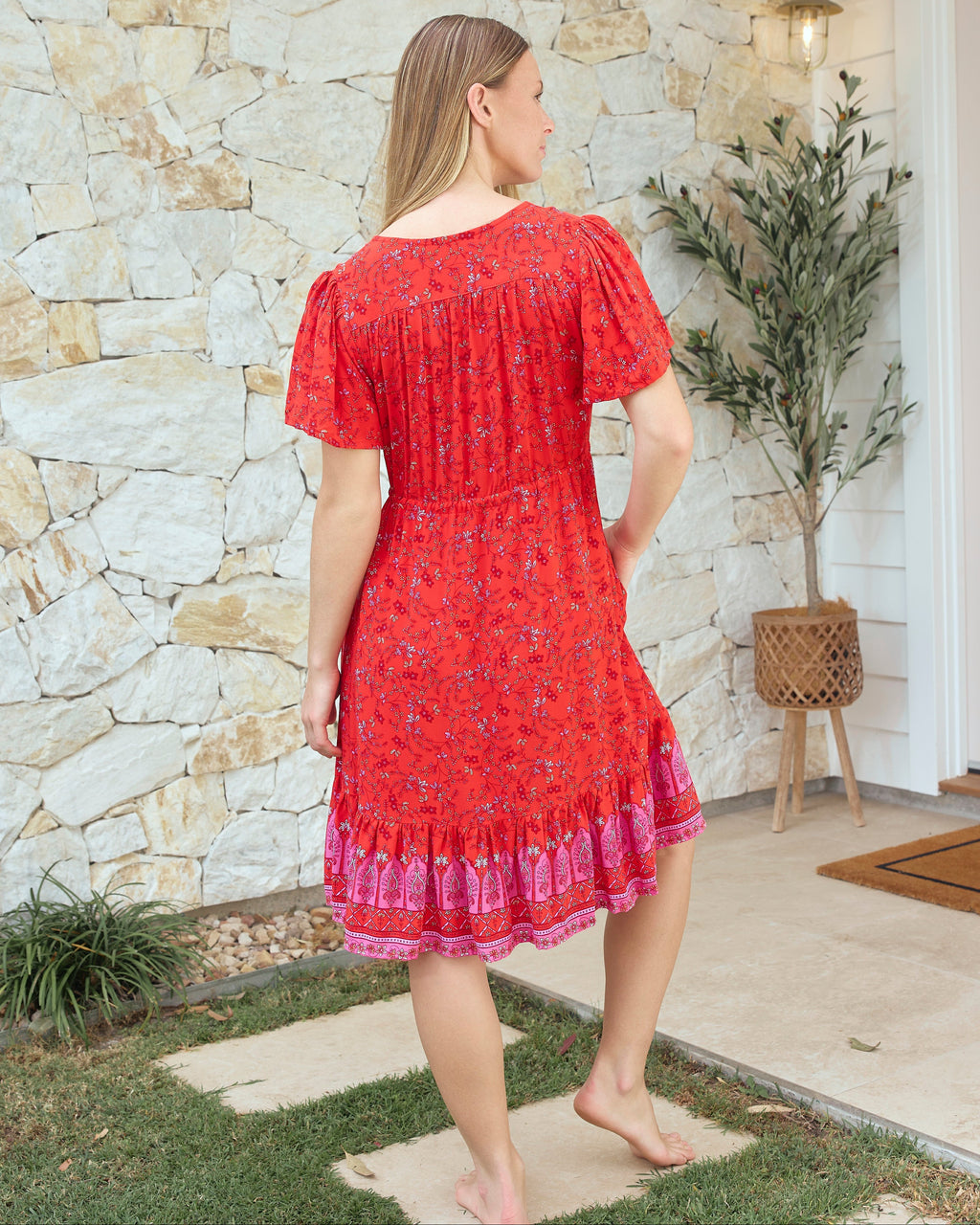 FRIEDA MINI DRESS SCARLET