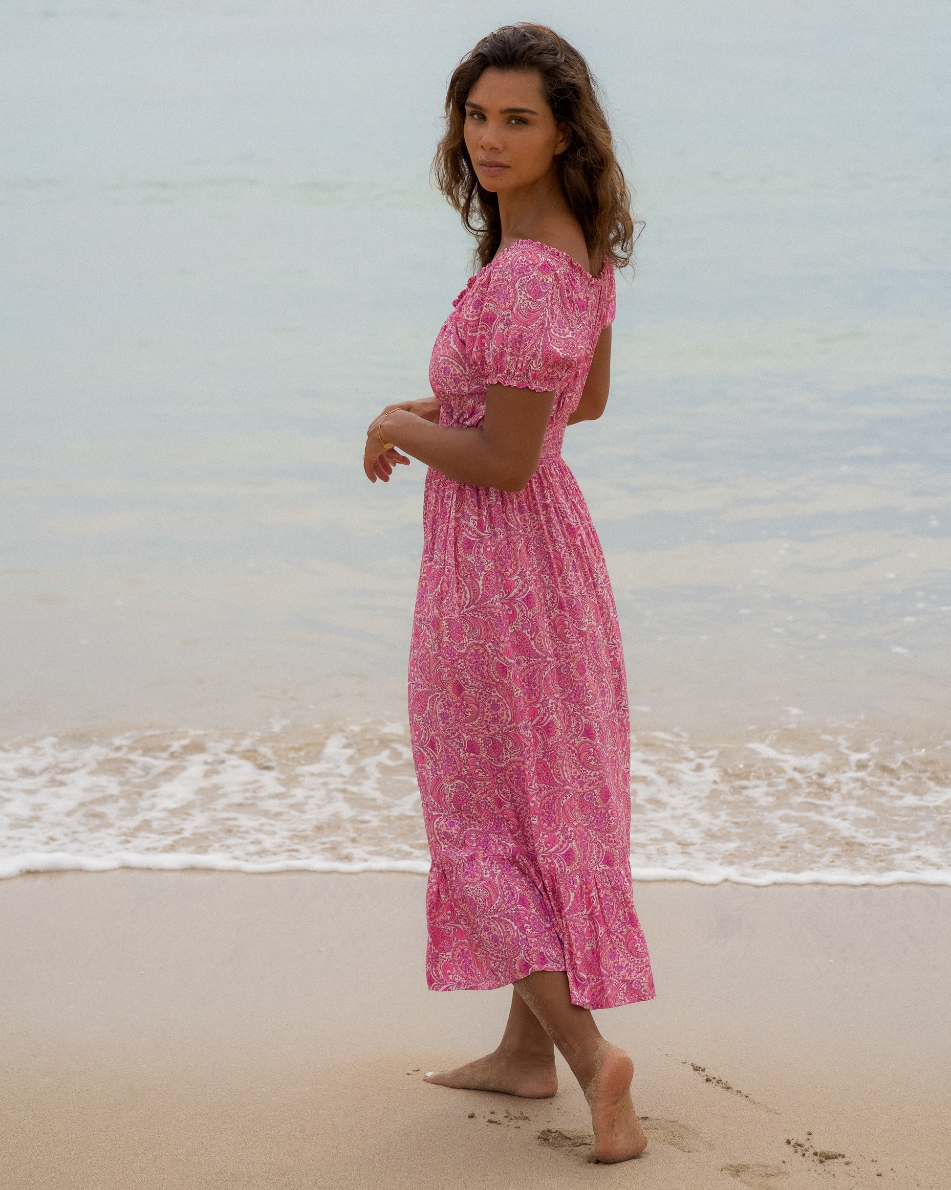 FLORA MAXI DRESS PEACH FIZZ