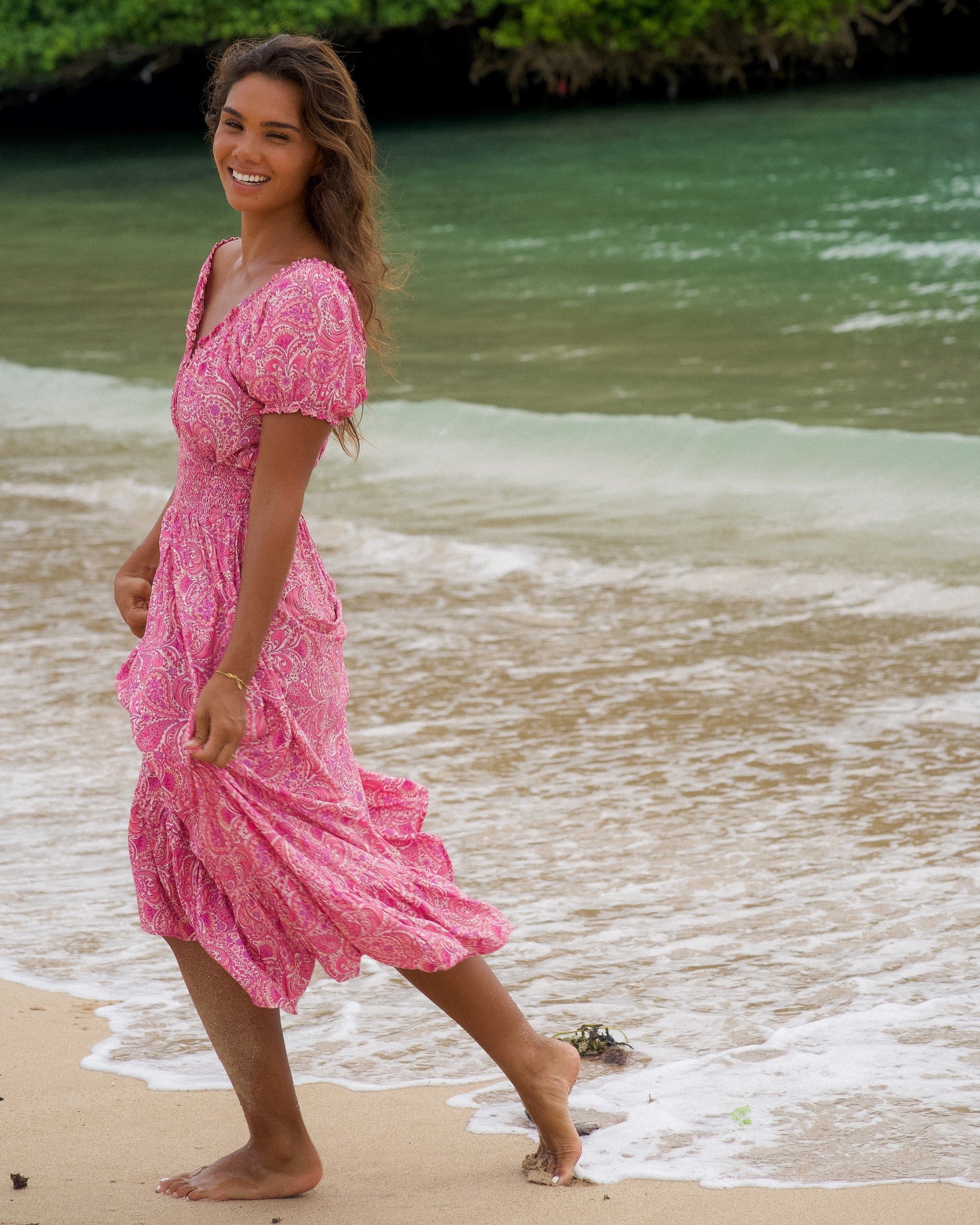FLORA MAXI DRESS PEACH FIZZ