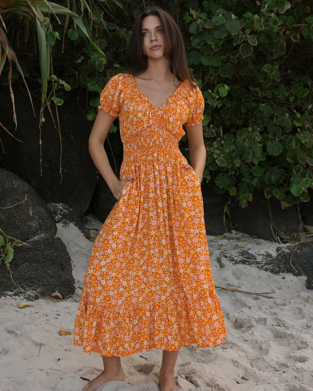 FLORA MAXI DRESS MANGO TANGO