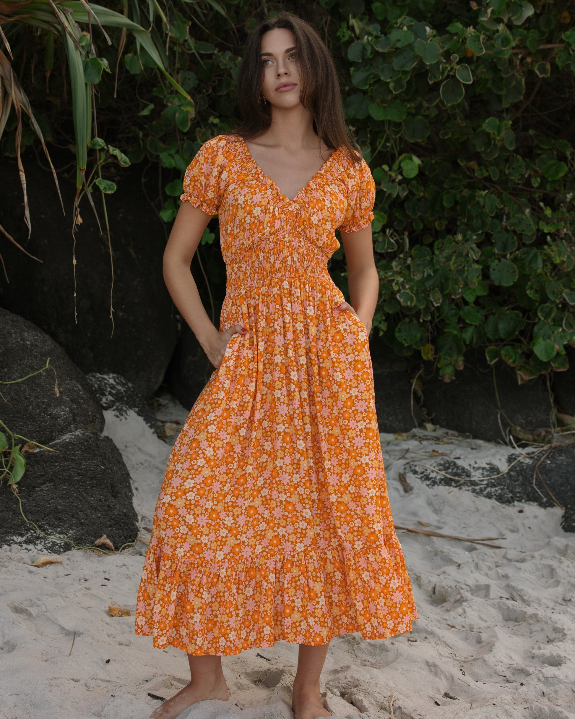 FLORA MAXI DRESS MANGO TANGO