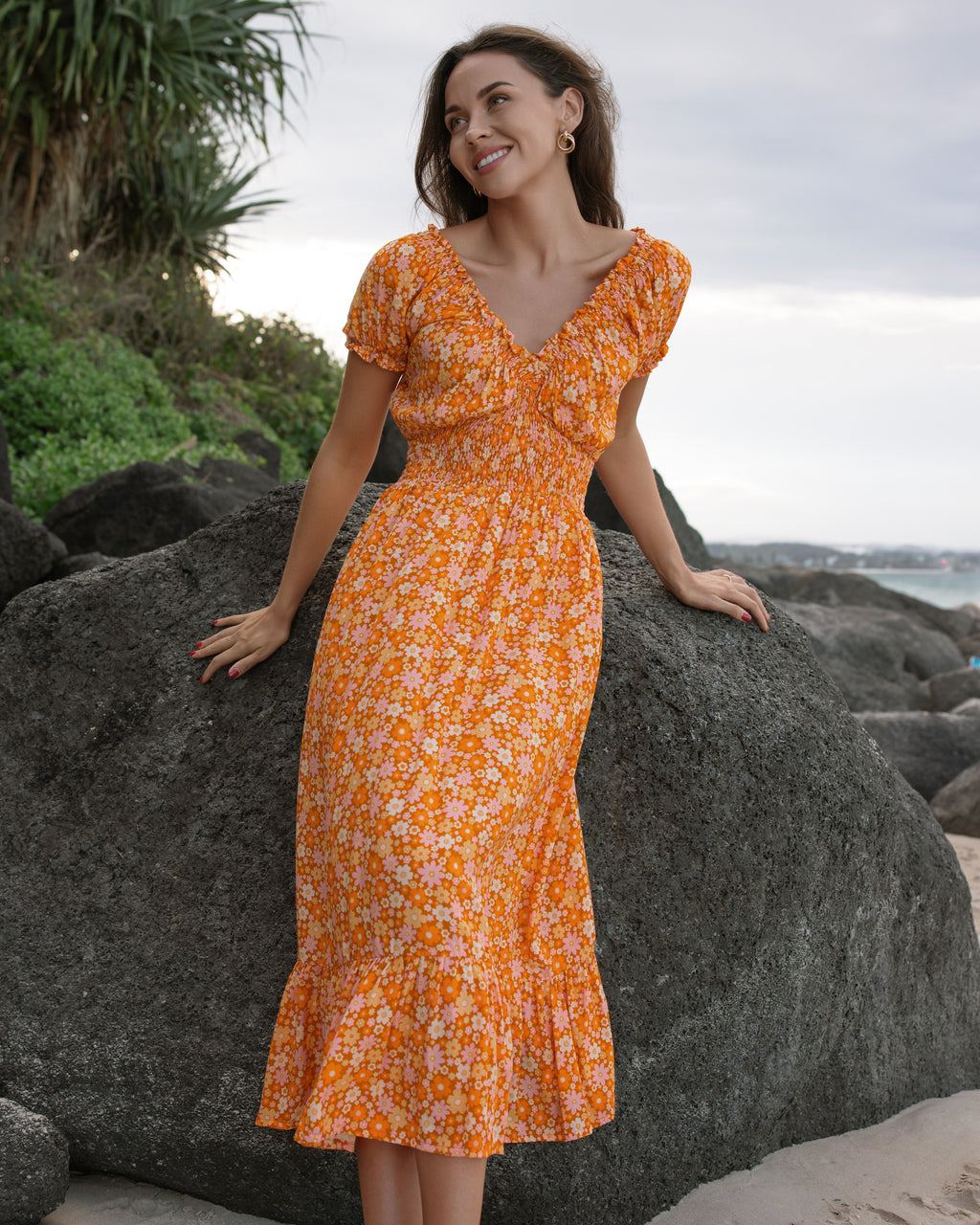 FLORA MAXI DRESS MANGO TANGO