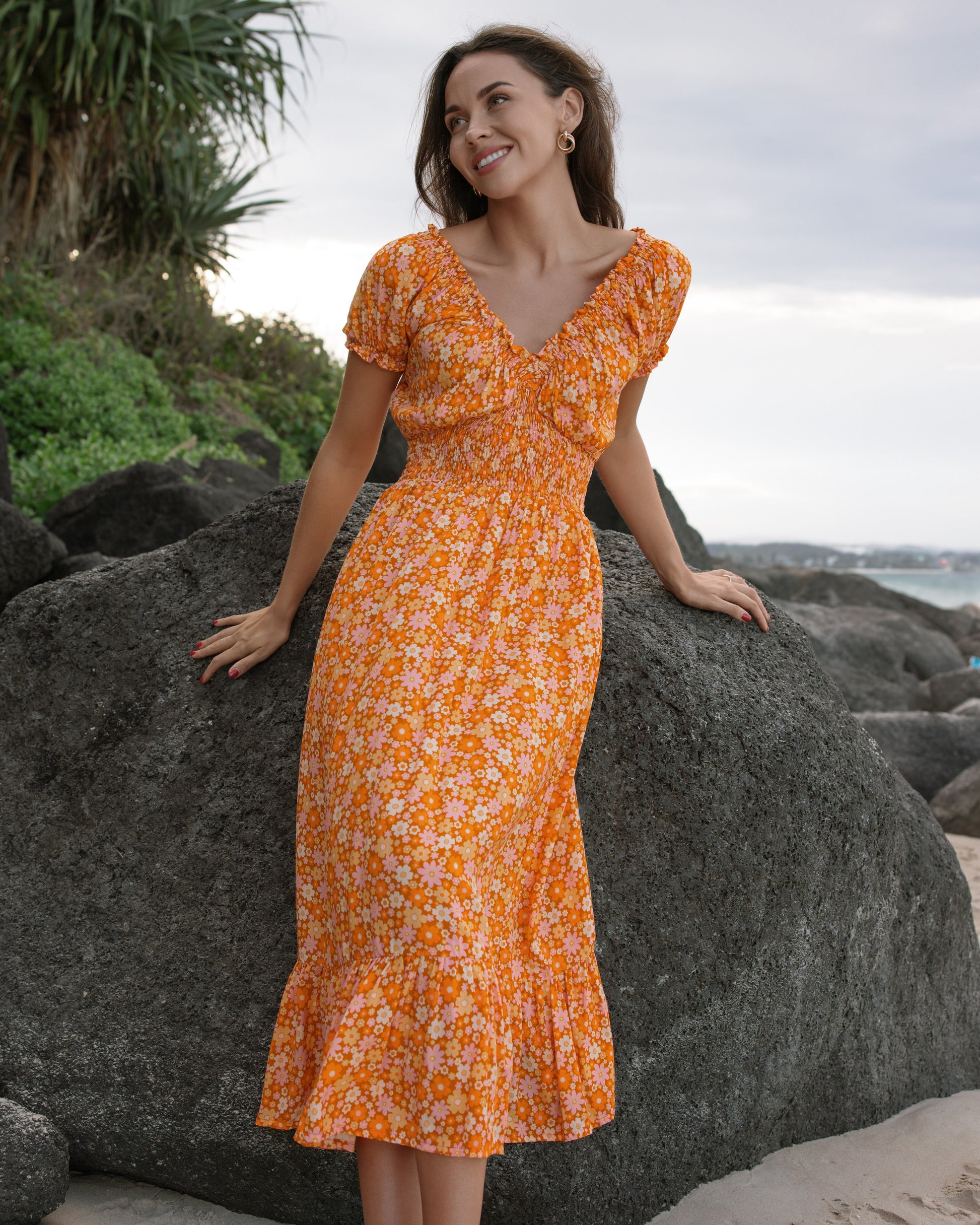 FLORA MAXI DRESS MANGO TANGO