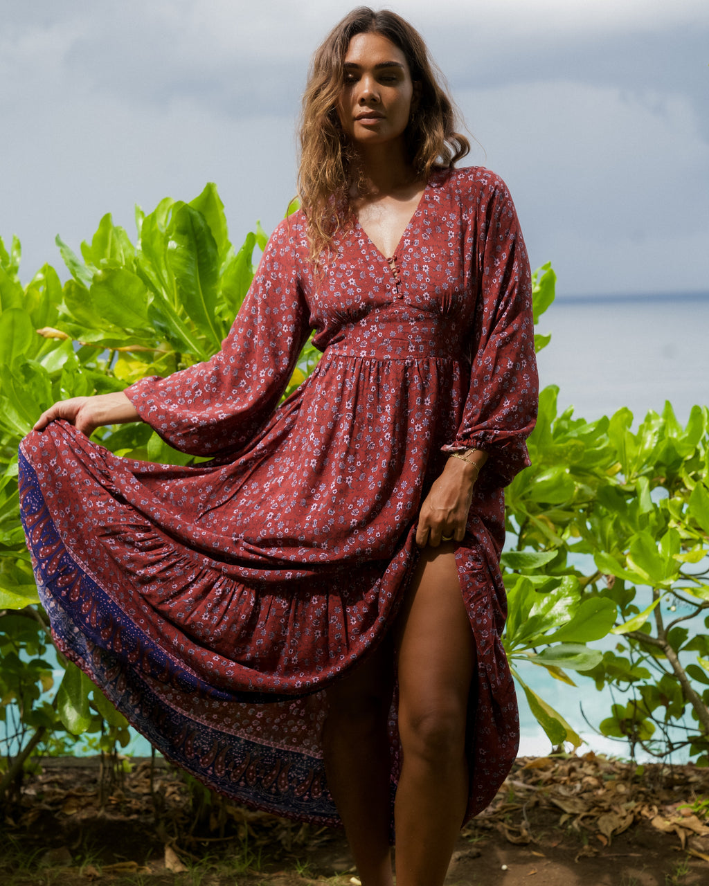 JOSIE MAXI DRESS RHUBARB