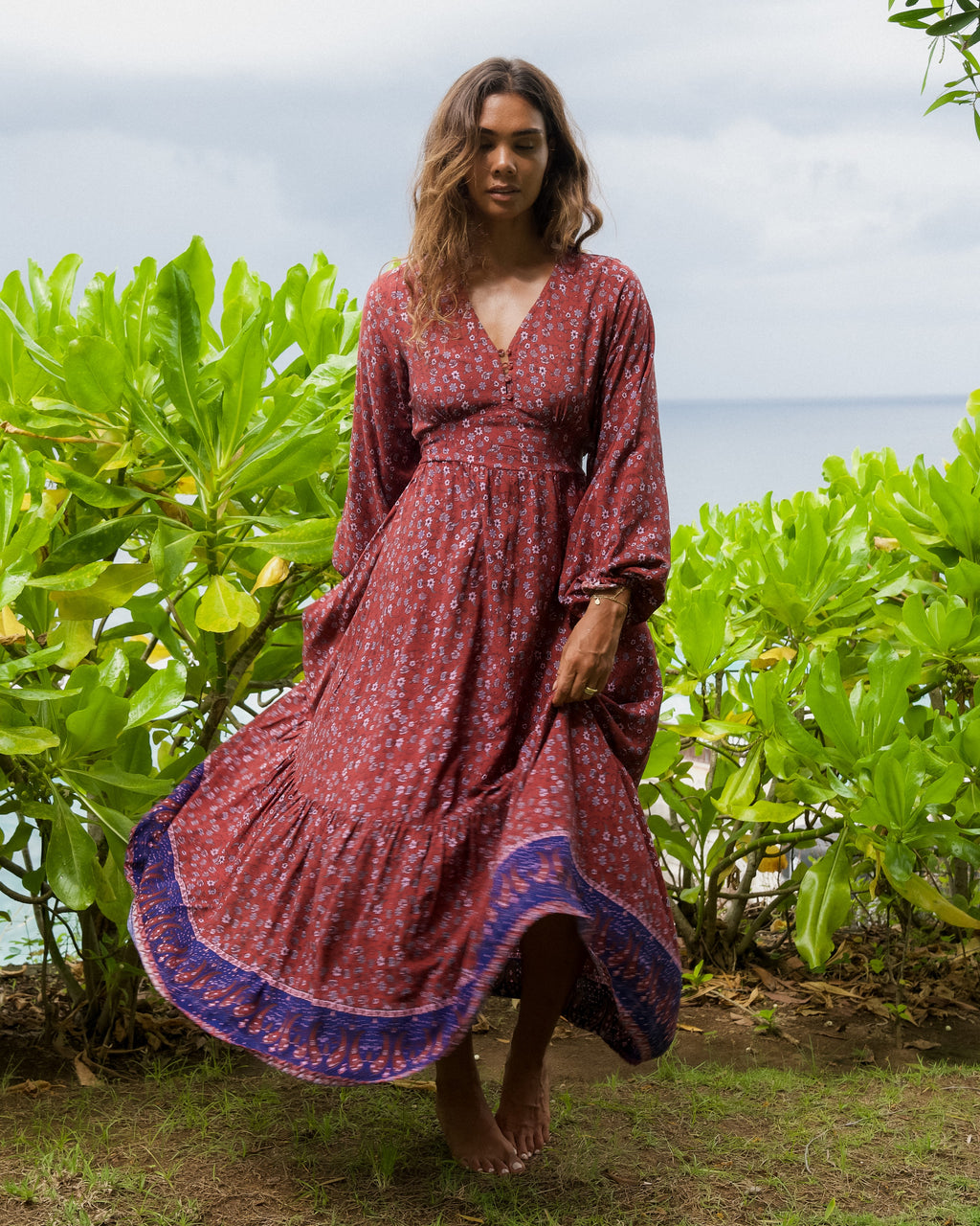 JOSIE MAXI DRESS RHUBARB