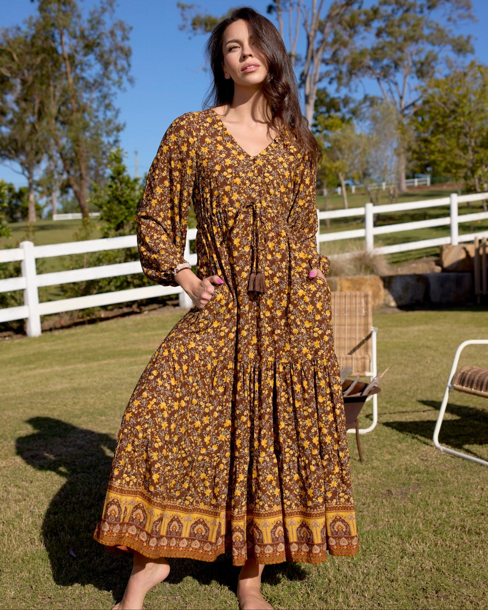 DIXIE MAXI DRESS MARMALADE SKIES