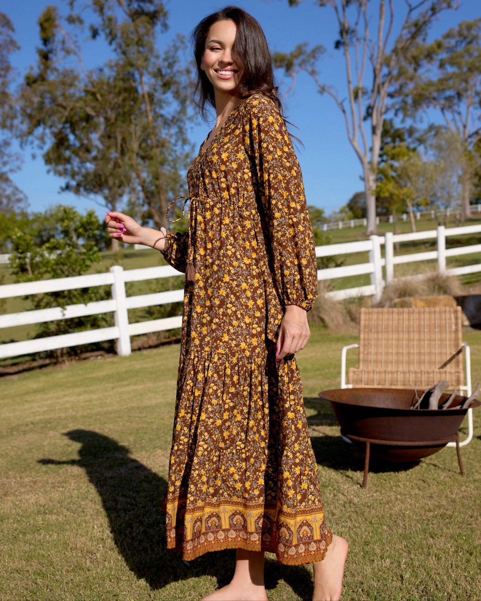DIXIE MAXI DRESS MARMALADE SKIES