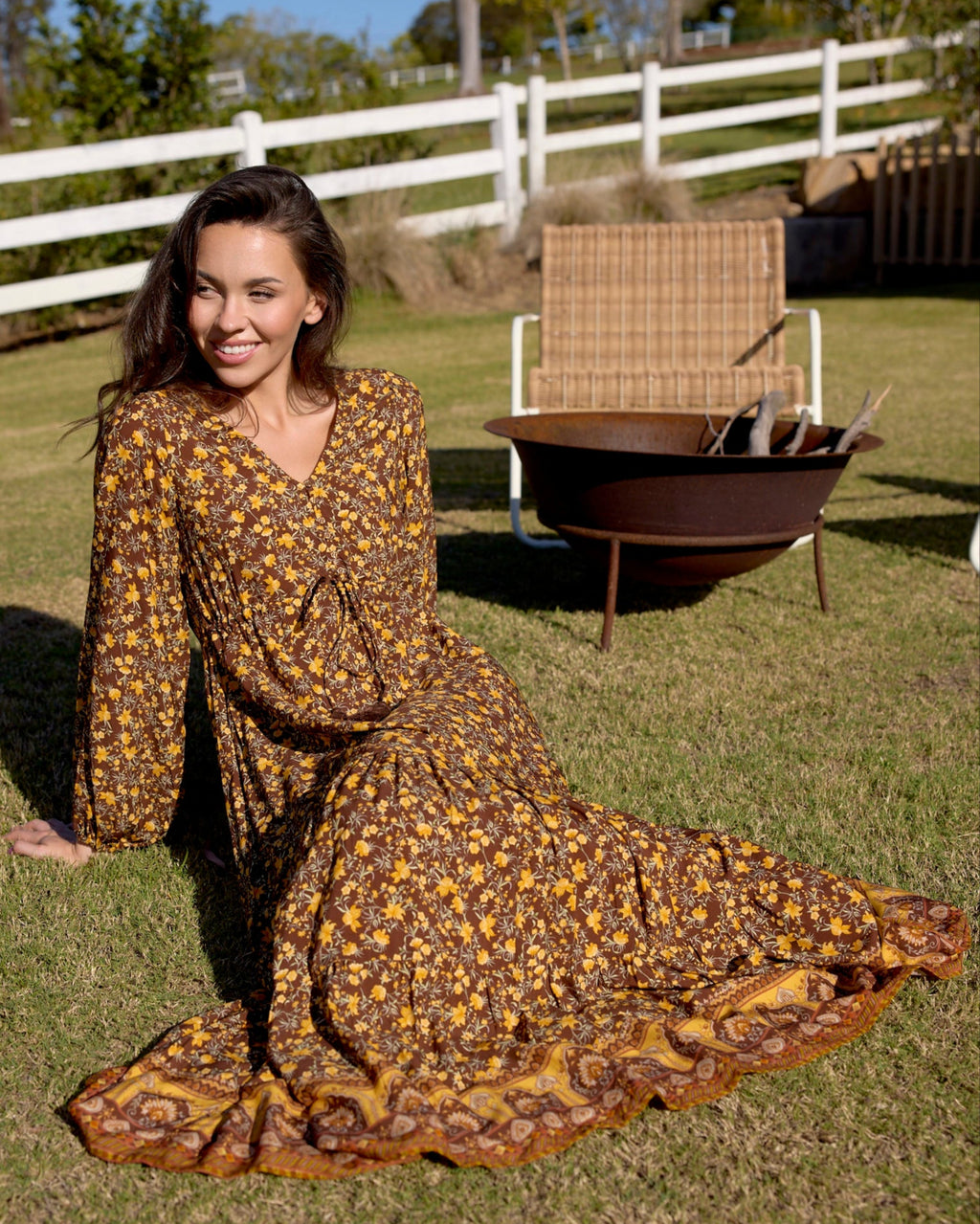 DIXIE MAXI DRESS MARMALADE SKIES