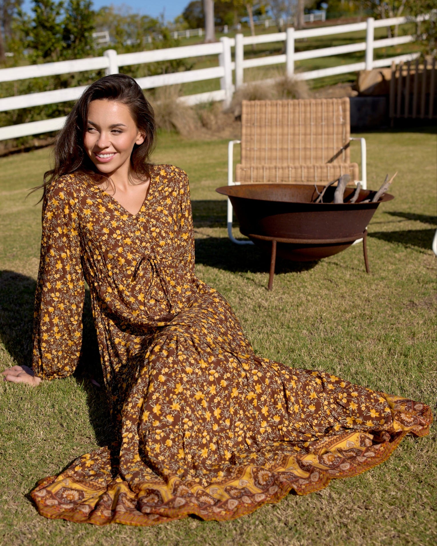 DIXIE MAXI DRESS MARMALADE SKIES