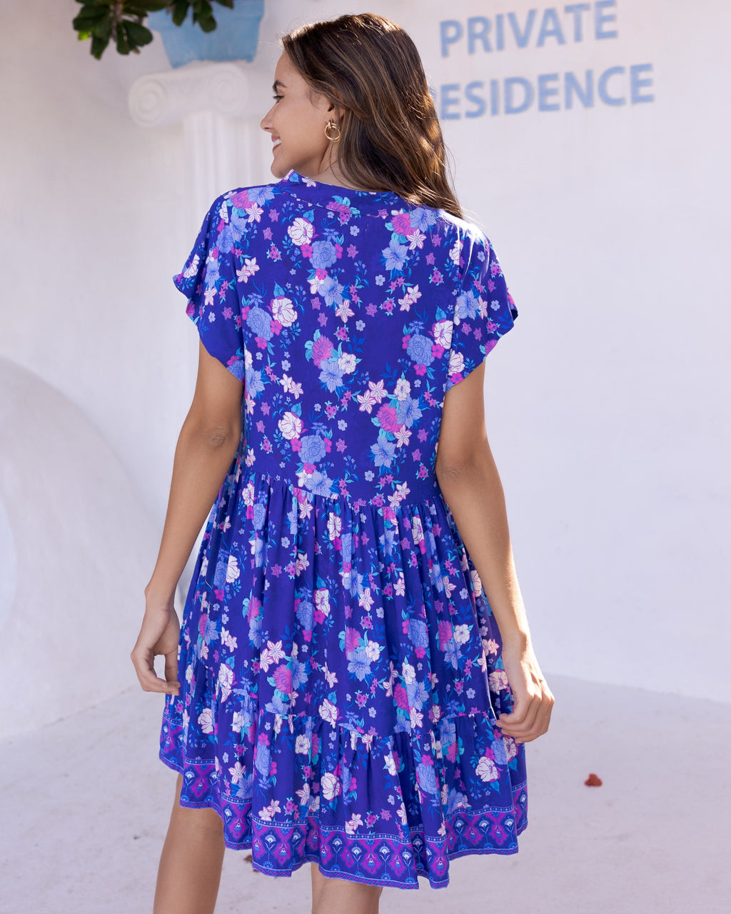 CARA MINI DRESS INDIGO BLOOM