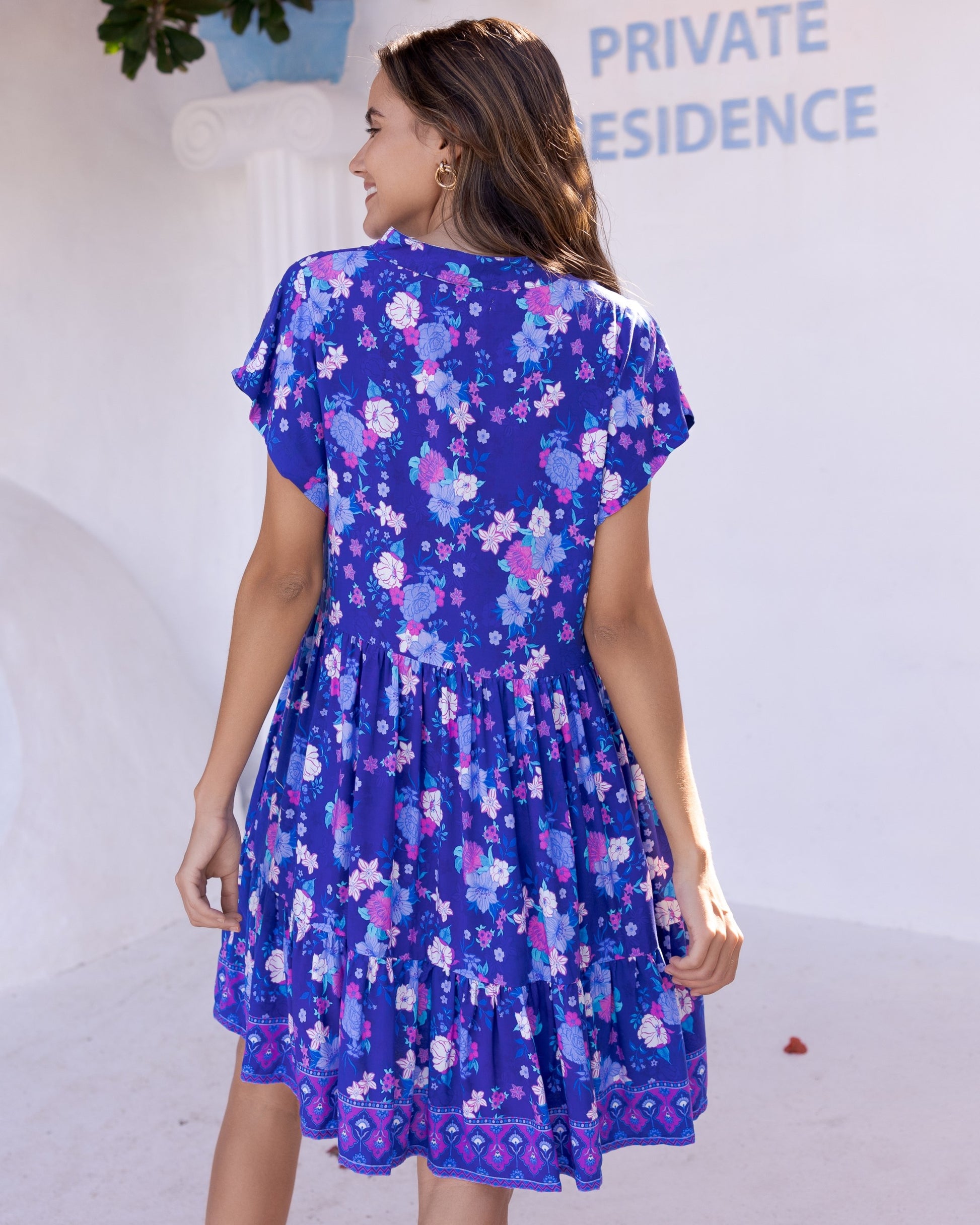 CARA MINI DRESS INDIGO BLOOM