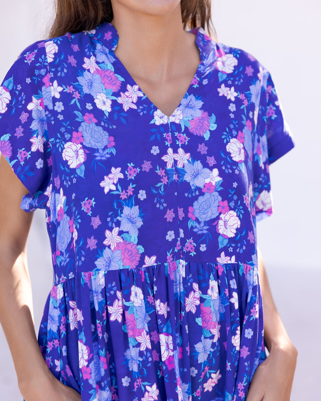 CARA MINI DRESS INDIGO BLOOM