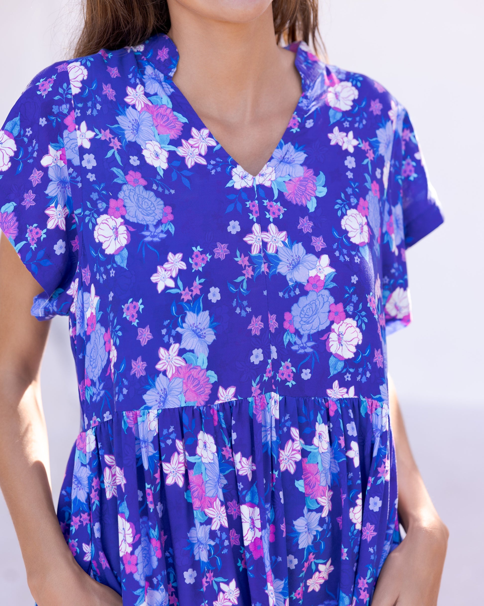 CARA MINI DRESS INDIGO BLOOM