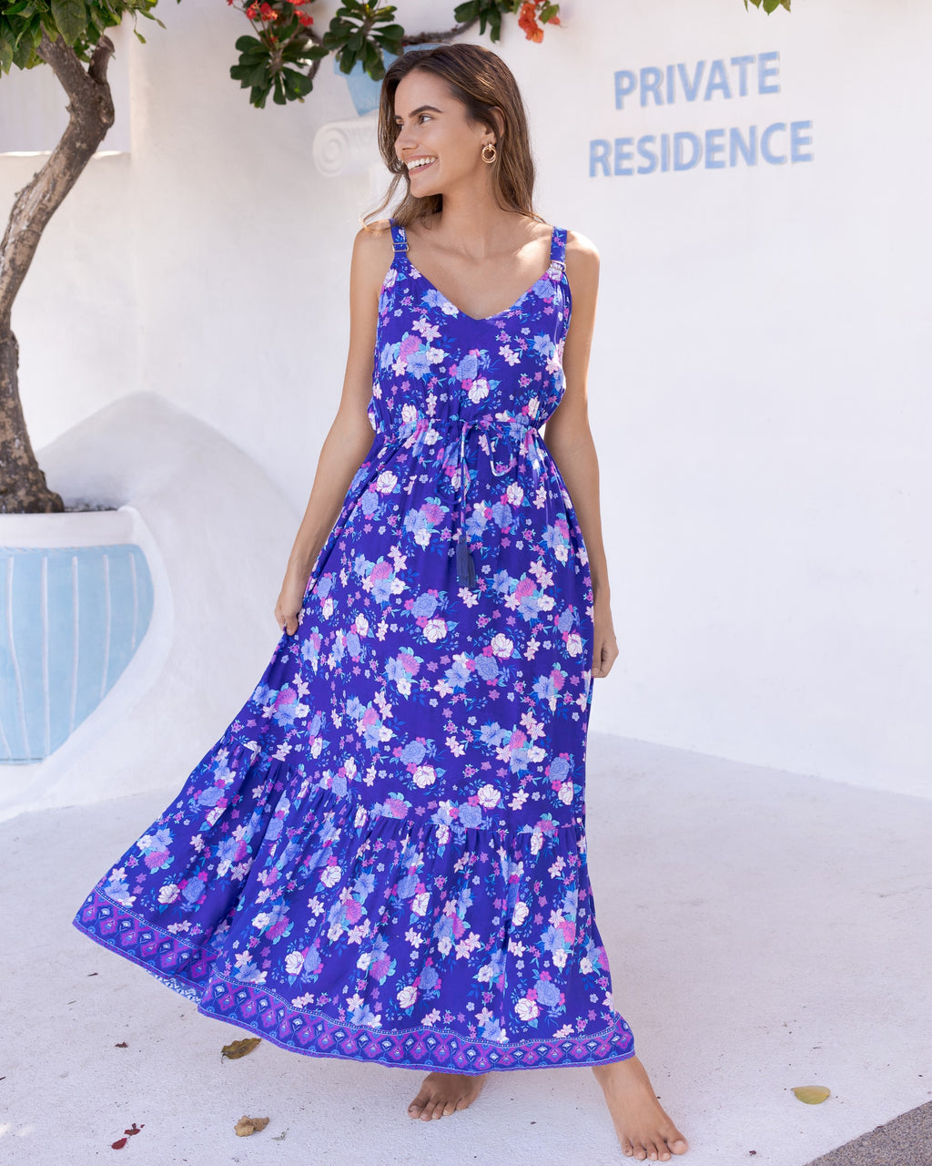 NADIA MAXI DRESS INDIGO BLOOM