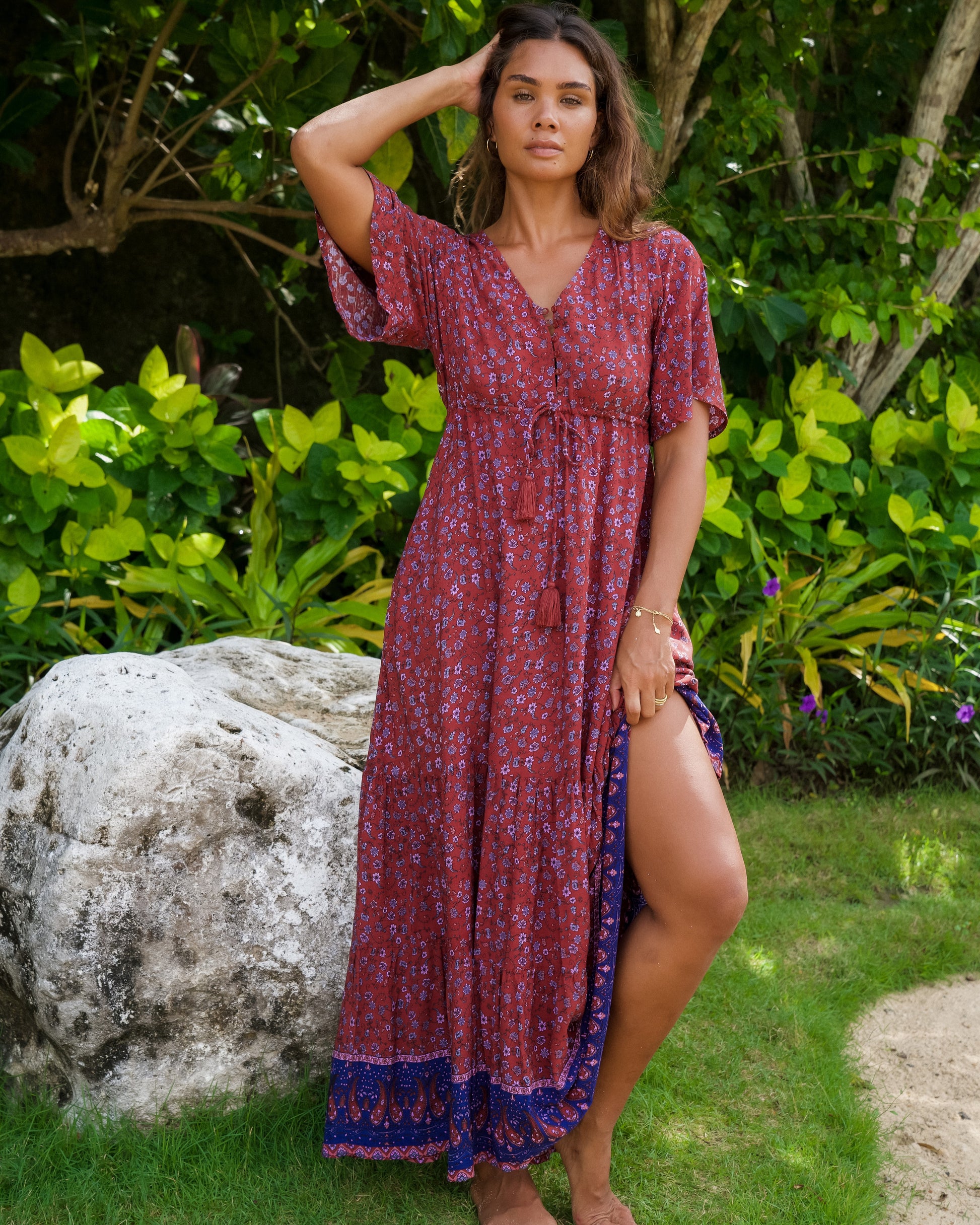 MARA MAXI DRESS RHUBARB