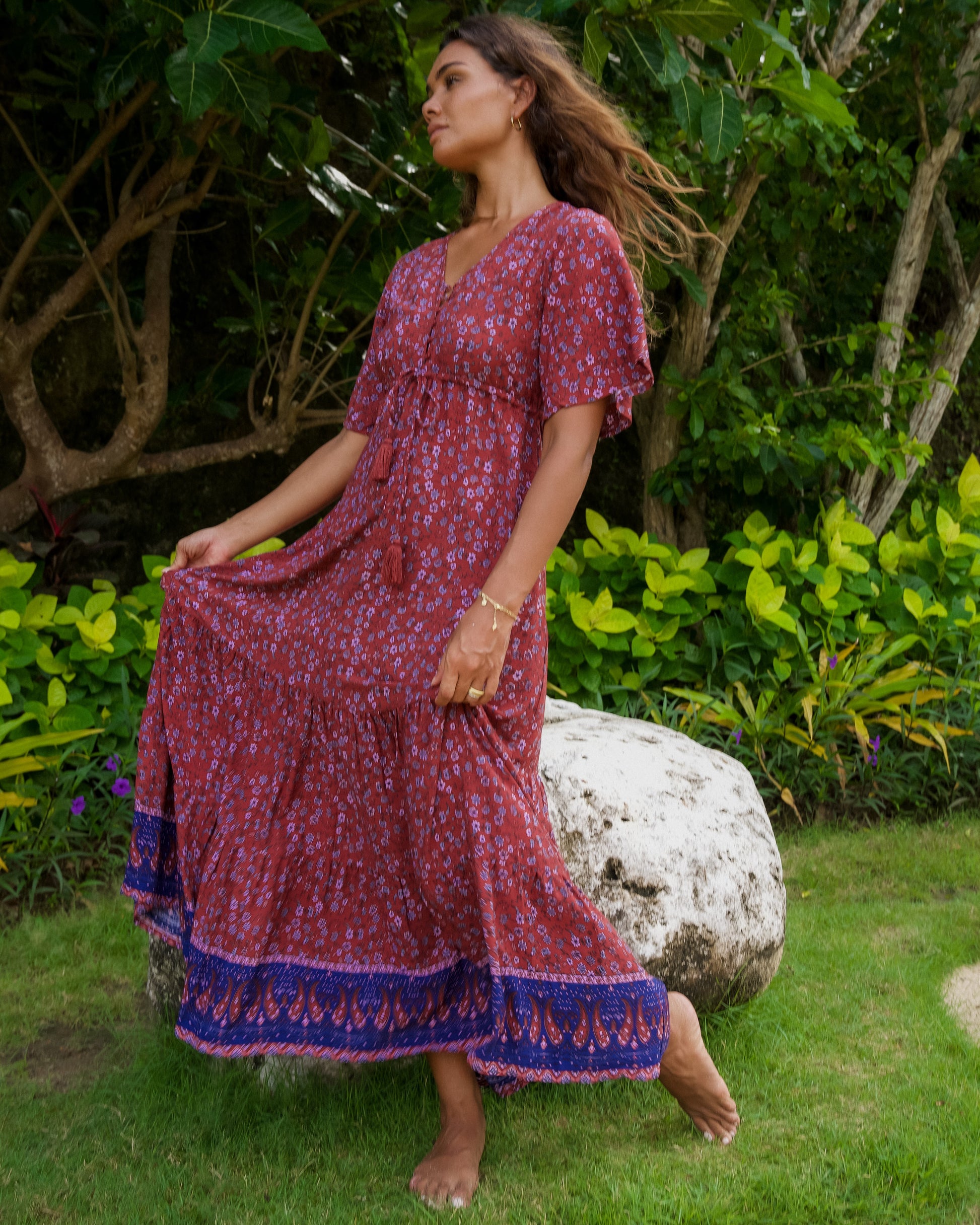 MARA MAXI DRESS RHUBARB