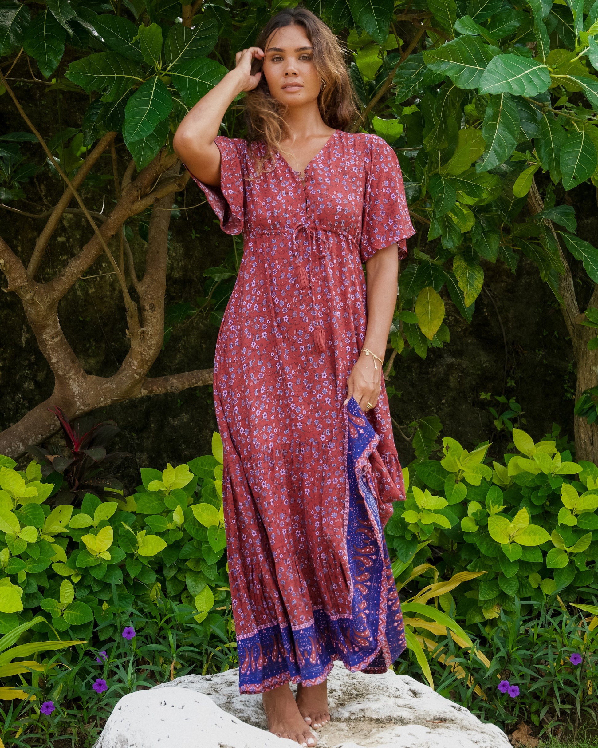 MARA MAXI DRESS RHUBARB
