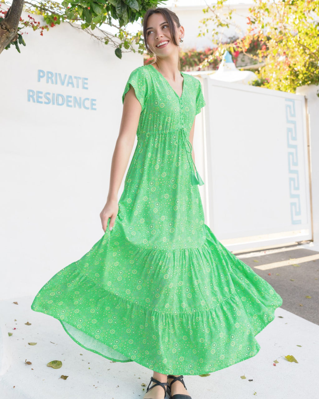 NOLA MAXI DRESS EVERGREEN