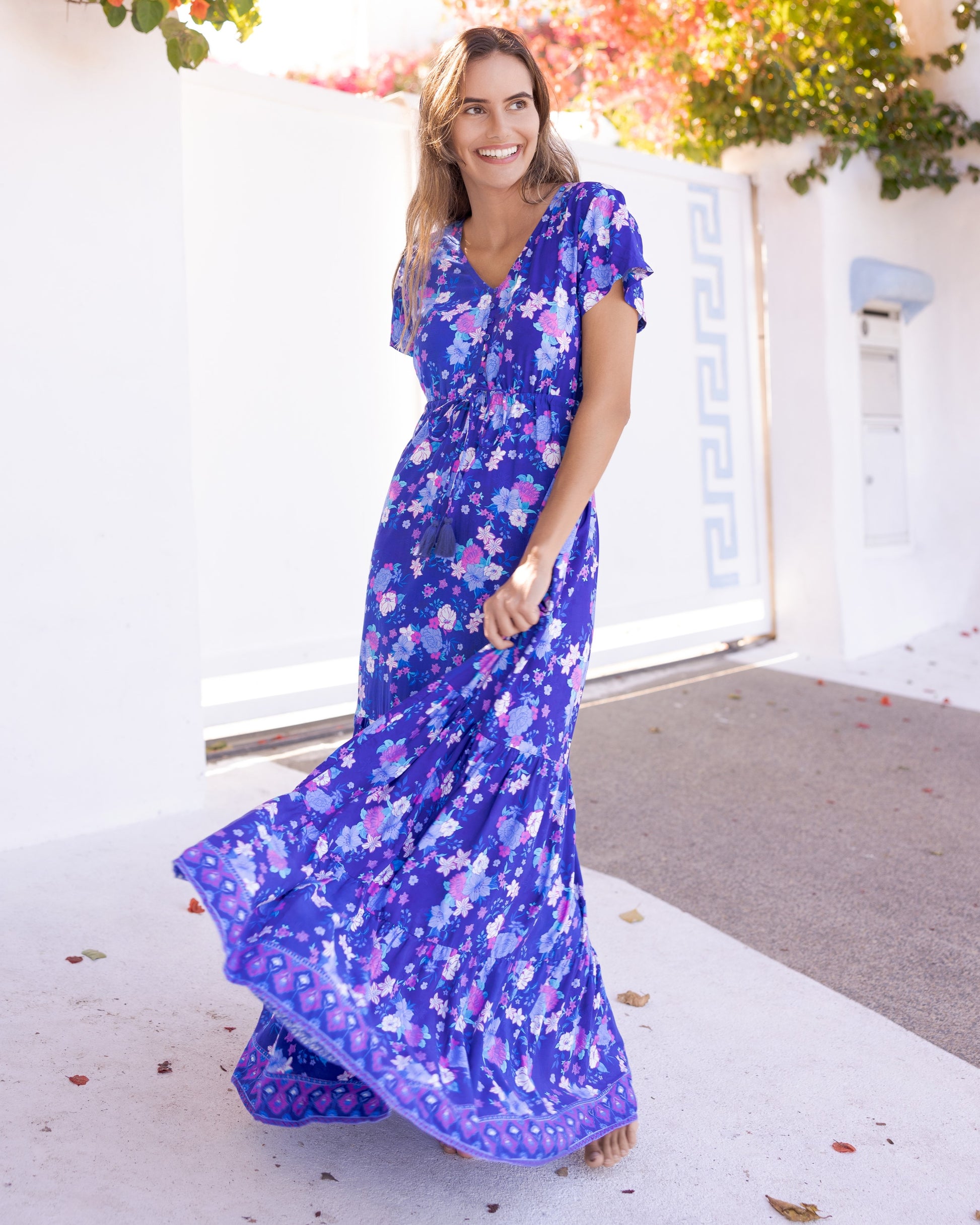NOLA MAXI DRESS INDIGO BLOOM