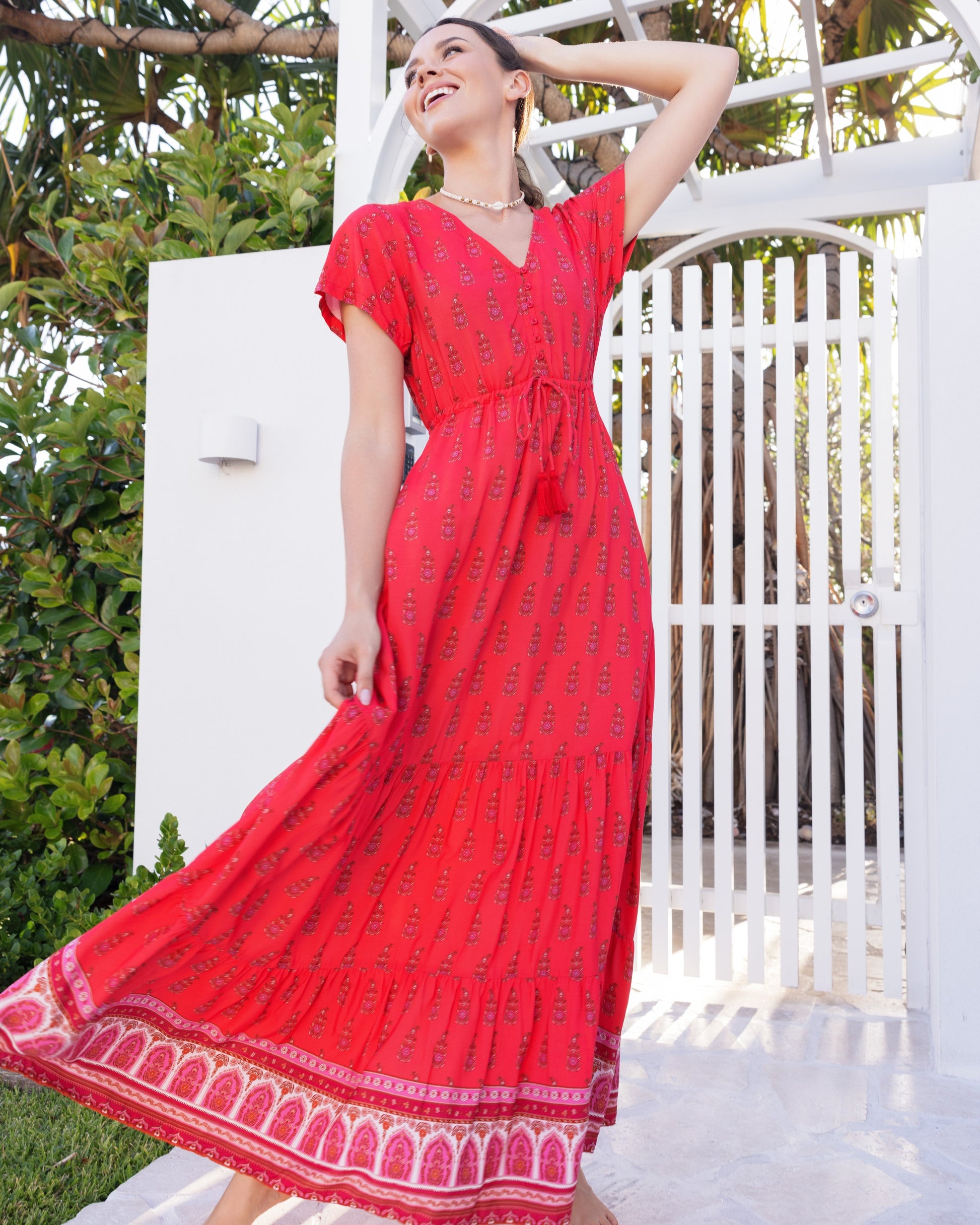 NOLA MAXI DRESS WATERMELON SUGAR