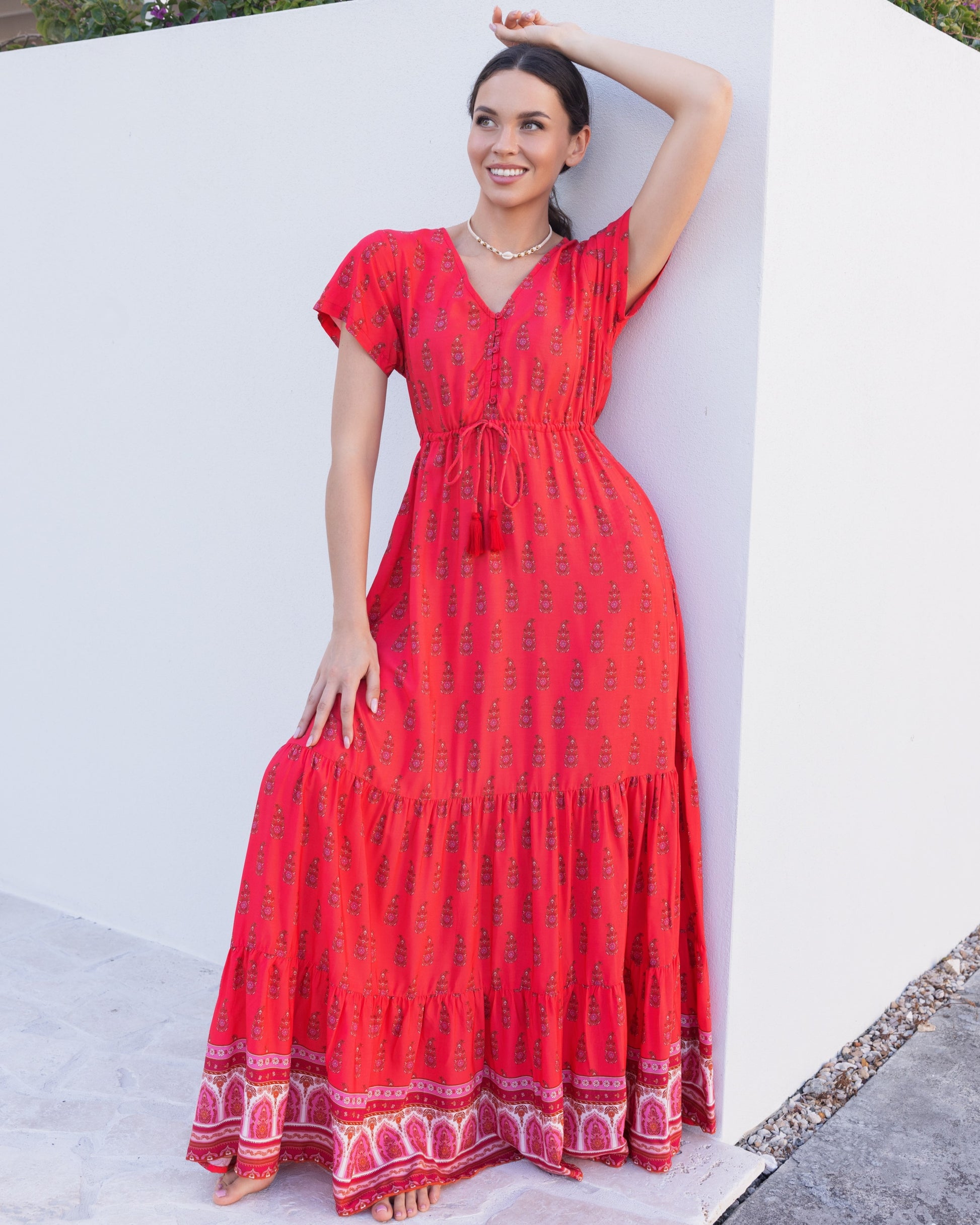 NOLA MAXI DRESS WATERMELON SUGAR