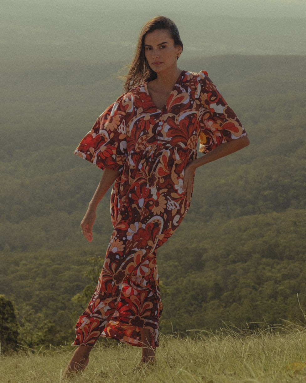 ROSA MAXI DRESS CARAMELLO