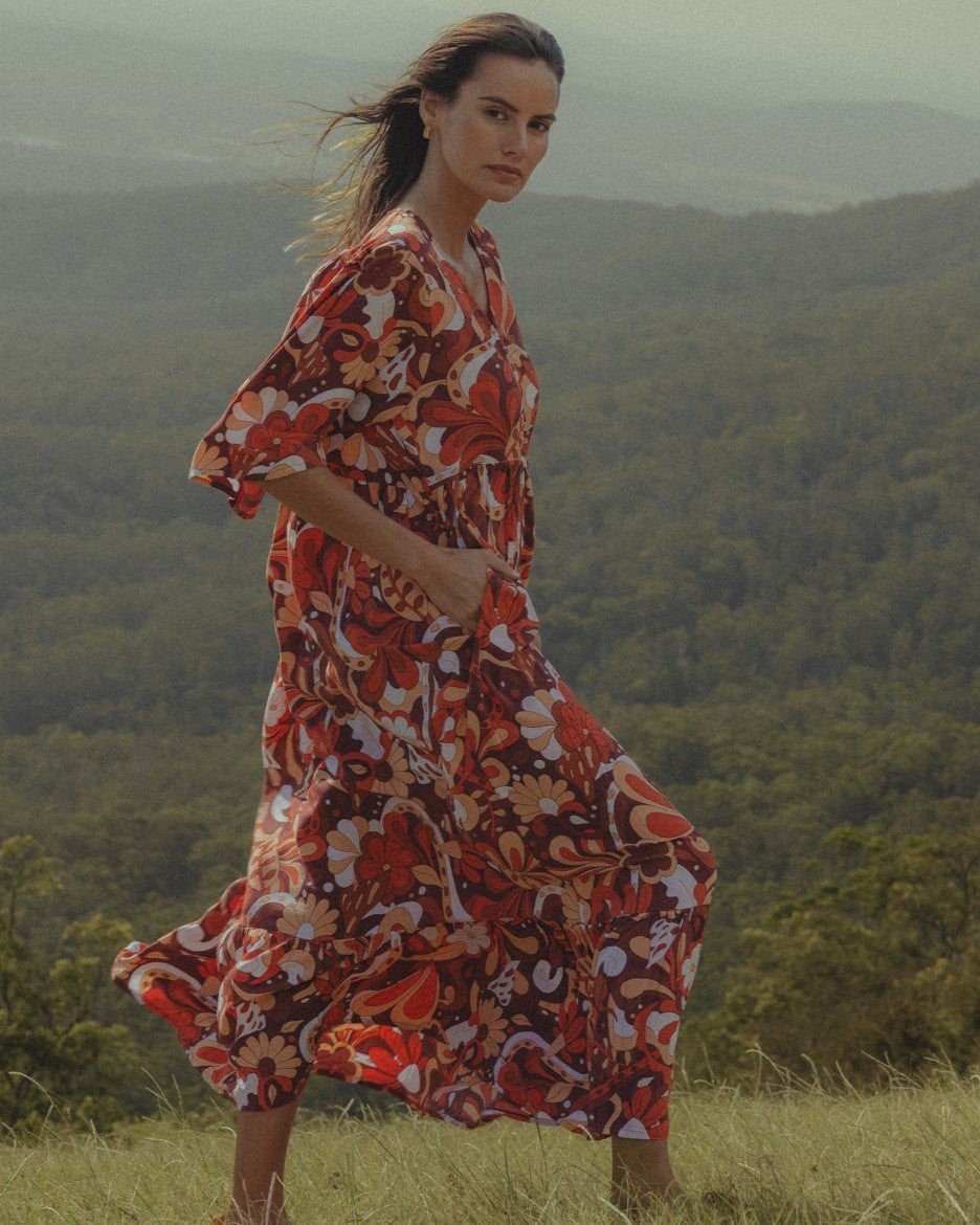 ROSA MAXI DRESS CARAMELLO